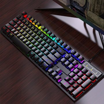 Diida Mechanische kabelgebundene Gaming-Tastatur mit Hintergrundbeleuchtung Gaming-Tastatur