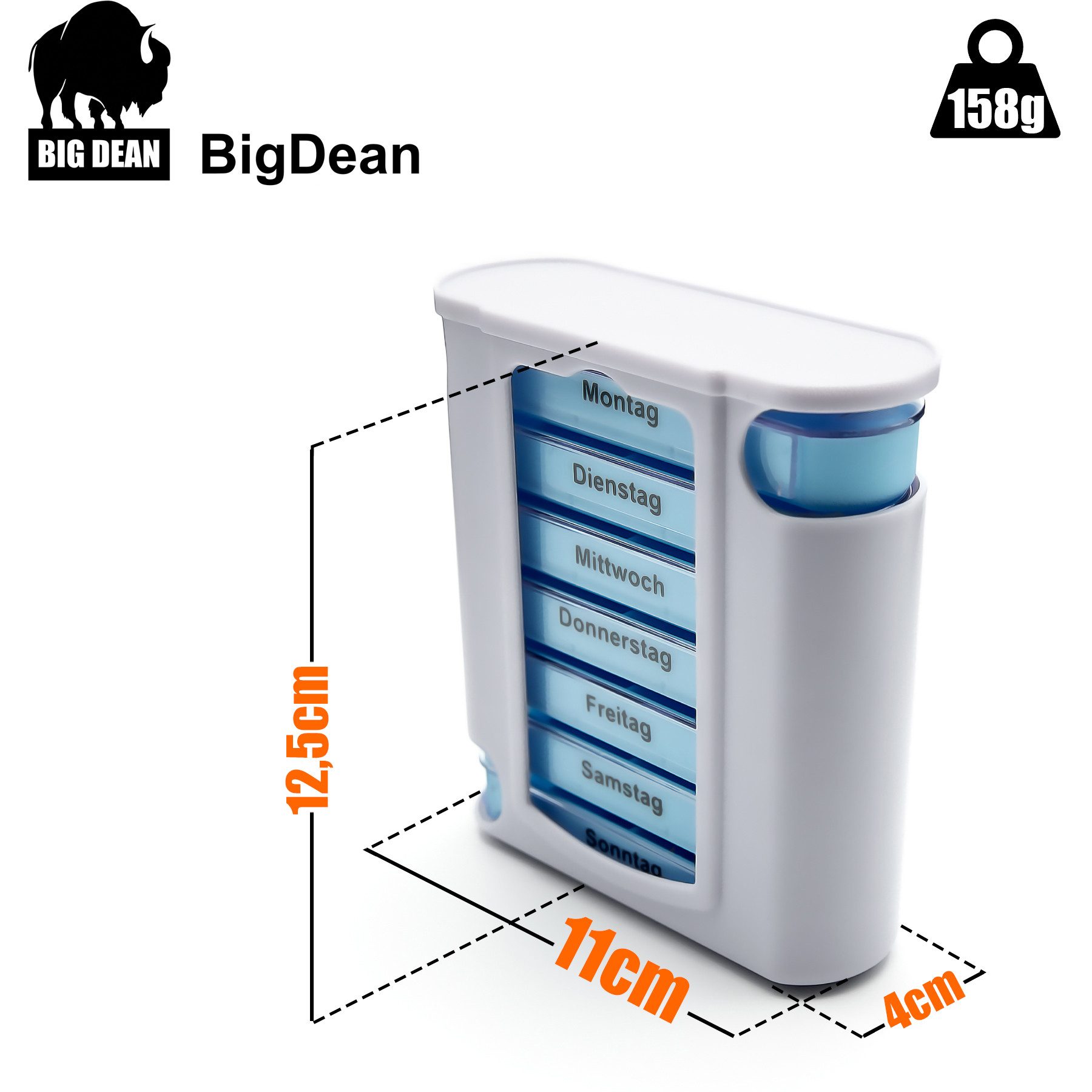 BigDean Pillendose 2er Mix Set Tablettenbox 7 Tage Morgens, Mittags, Abends & Nachts