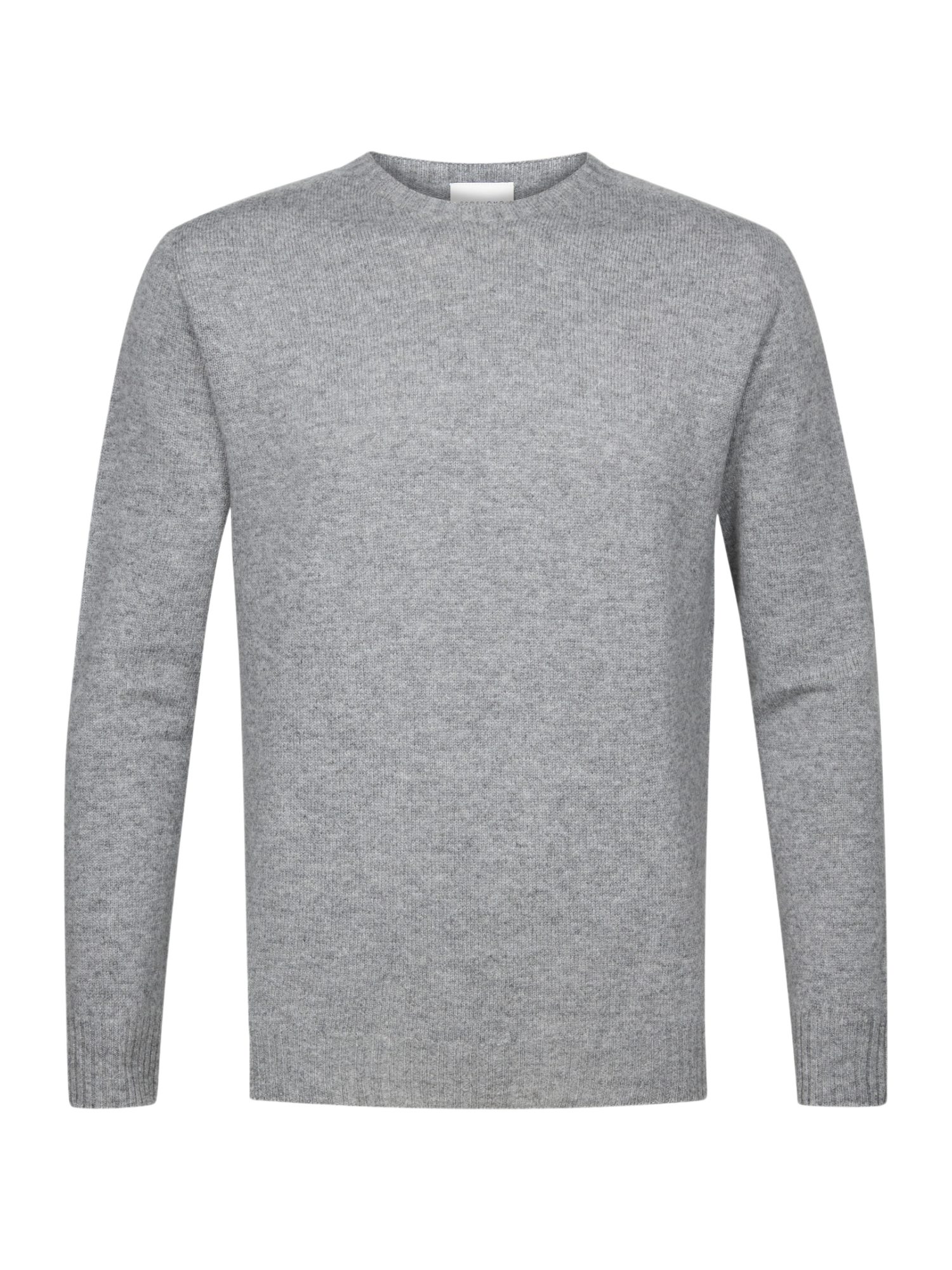 Profuomo Strickpullover grau,Casual,Wolle,Meliert,Rundhals,Lang,Regular Fit