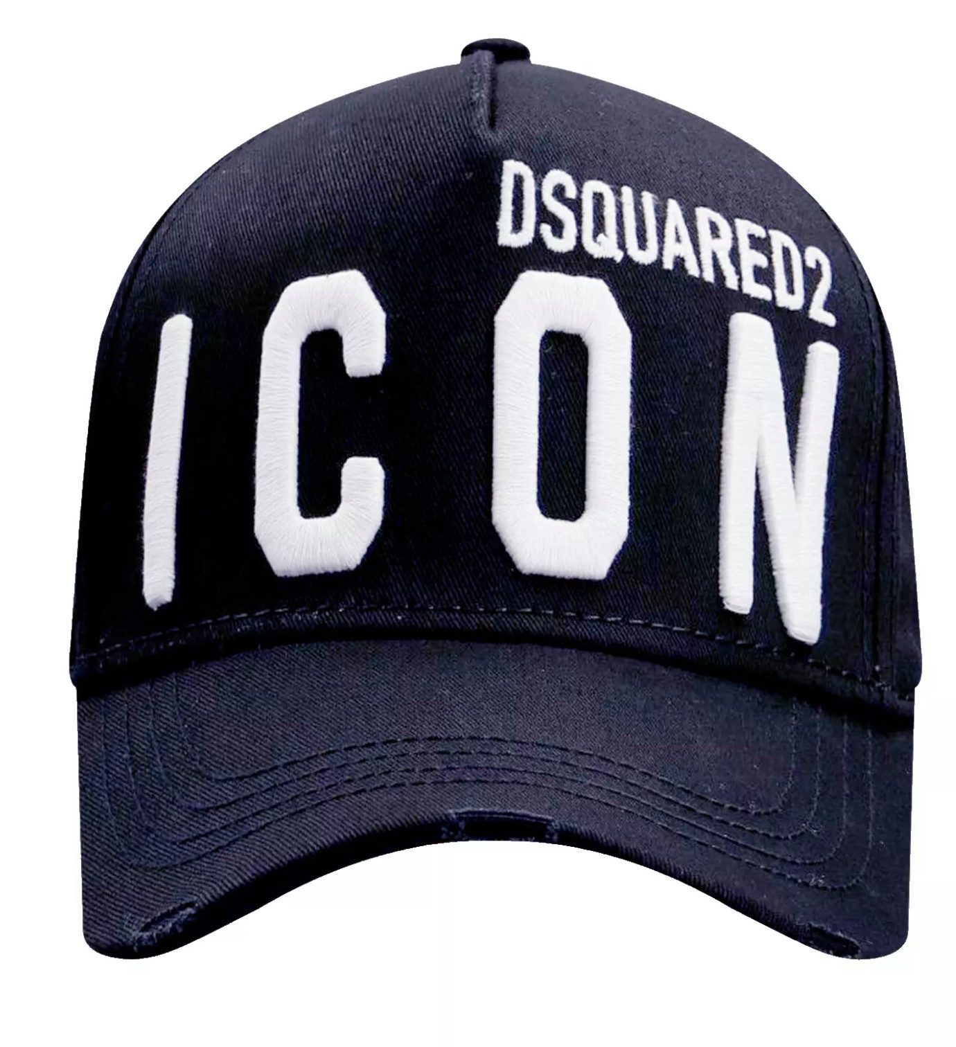 Dsquared2 Baseball Cap Basebalkappe Icon DSQ2 Logo Cap Kappe Mütze Mailand ansässiges Label mit leicht zerfetzt für einen Vintage-Look
