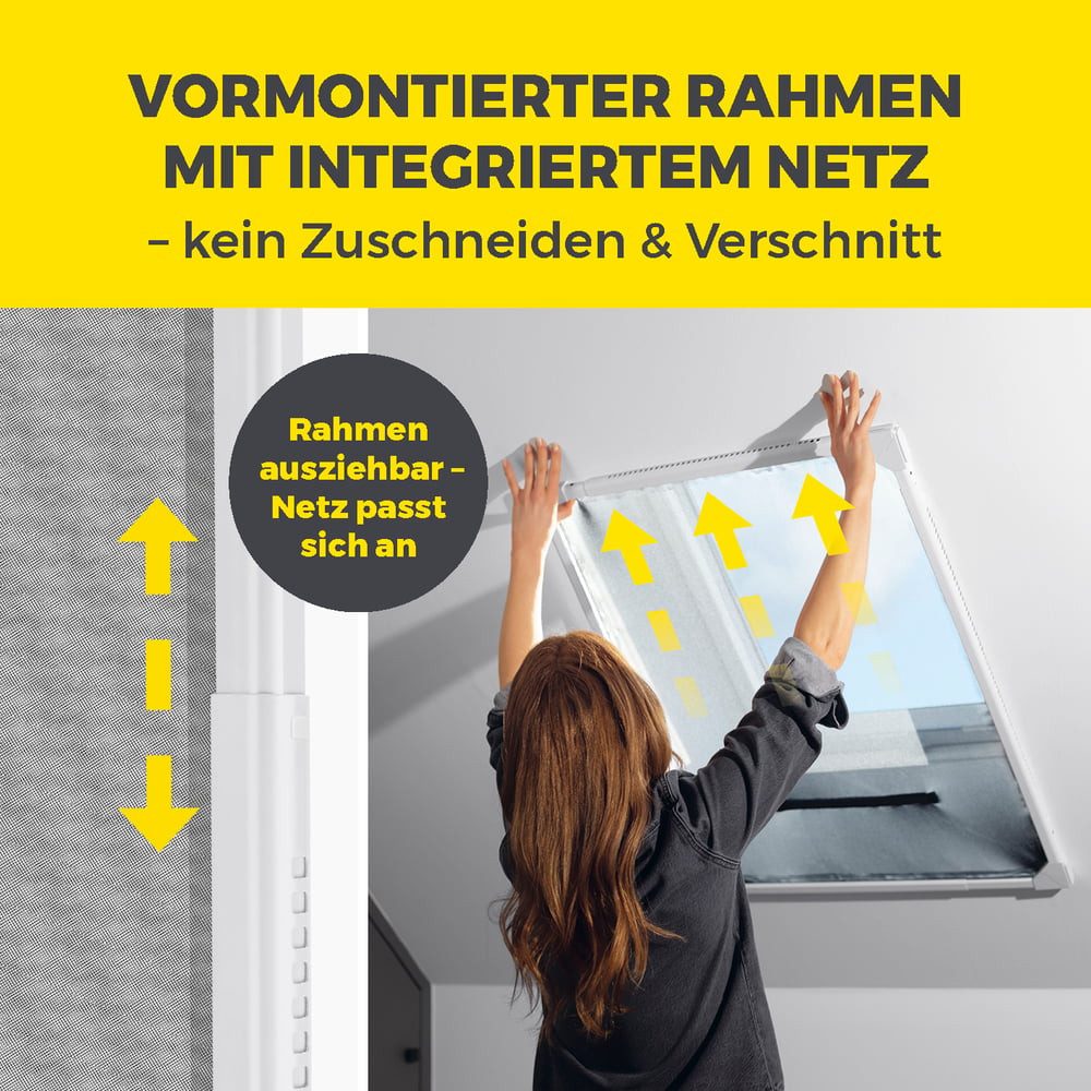EASYmaxx Insektenschutz-Fensterrahmen Moskitonetz Magic Fit 100x160cm günstig online kaufen