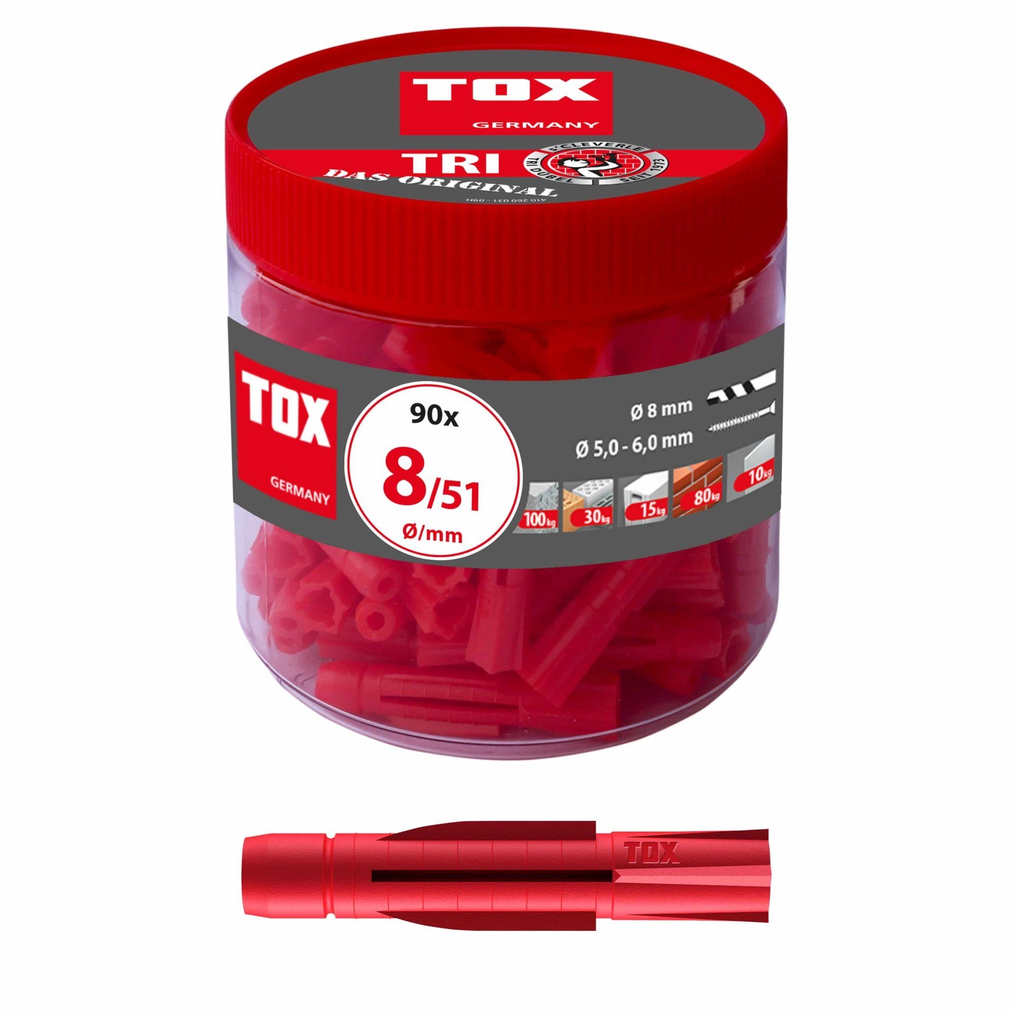 TOX-DÜBEL-TECHNIK Universaldübel, TOX Allzweckdübel Tri aller 8x51 Runddose Allzweckdübel Das - mm Original 