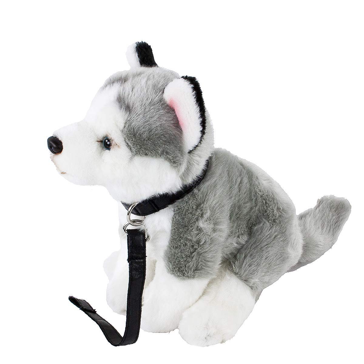 Teddys Rothenburg Kuscheltier Hund Husky mit Leine 25 cm Plüschhusky