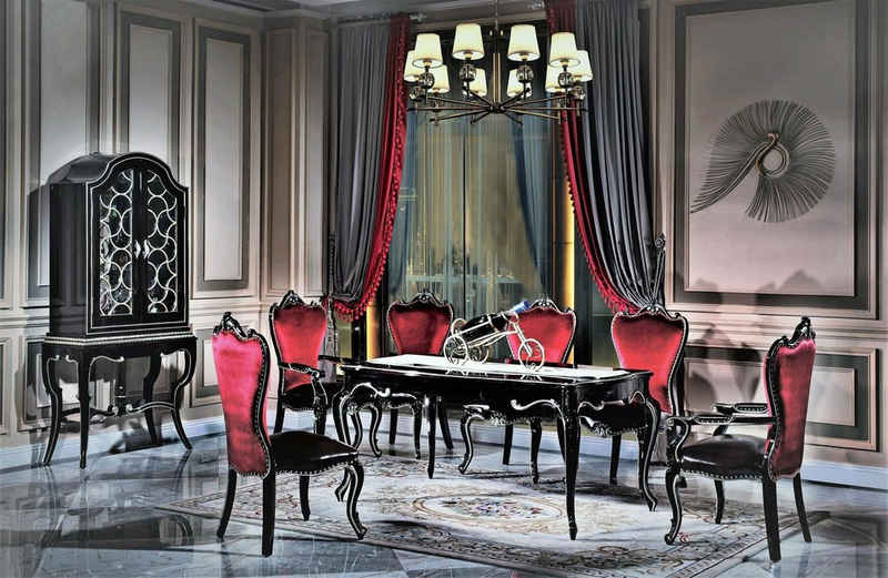JVmoebel Esszimmerstuhl, Garnitur Esszimmer 8X Stühle Gruppe Sessel Italienische Luxus Möbel