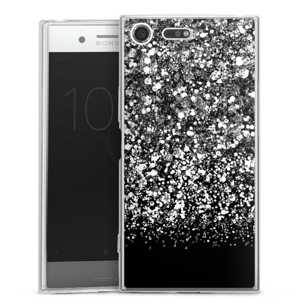 DeinDesign Handyhülle Glitzer Look Schneeflocken Muster Snow Fall Glitter Look, Sony Xperia XZ Premium Slim Case Silikon Hülle Ultra Dünn Schutzhülle