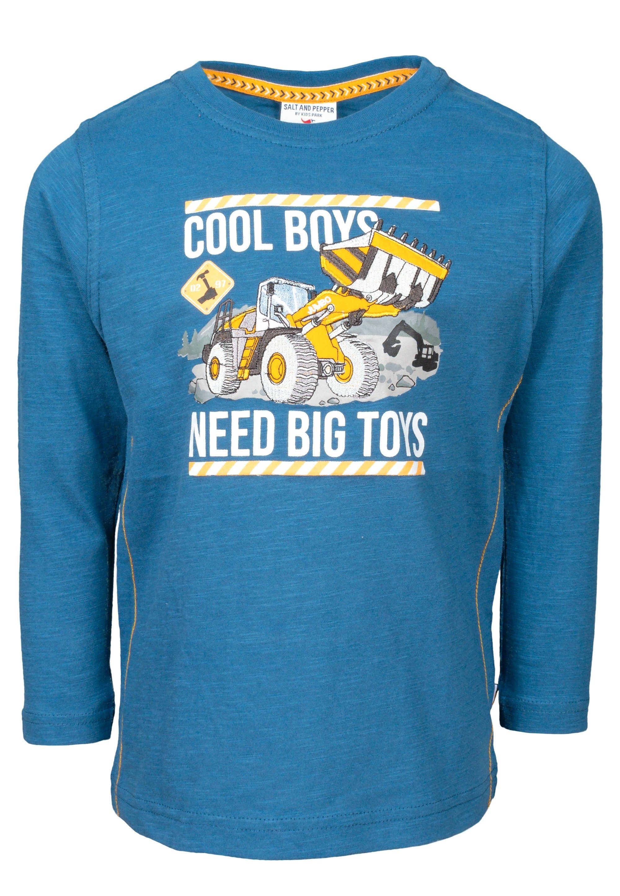Print T-Shirt Bitte Toys kleiner fällt Boys aus. SALT eine (1-tlg), Artikel AND größer EMB PEPPER Big LS Nummer