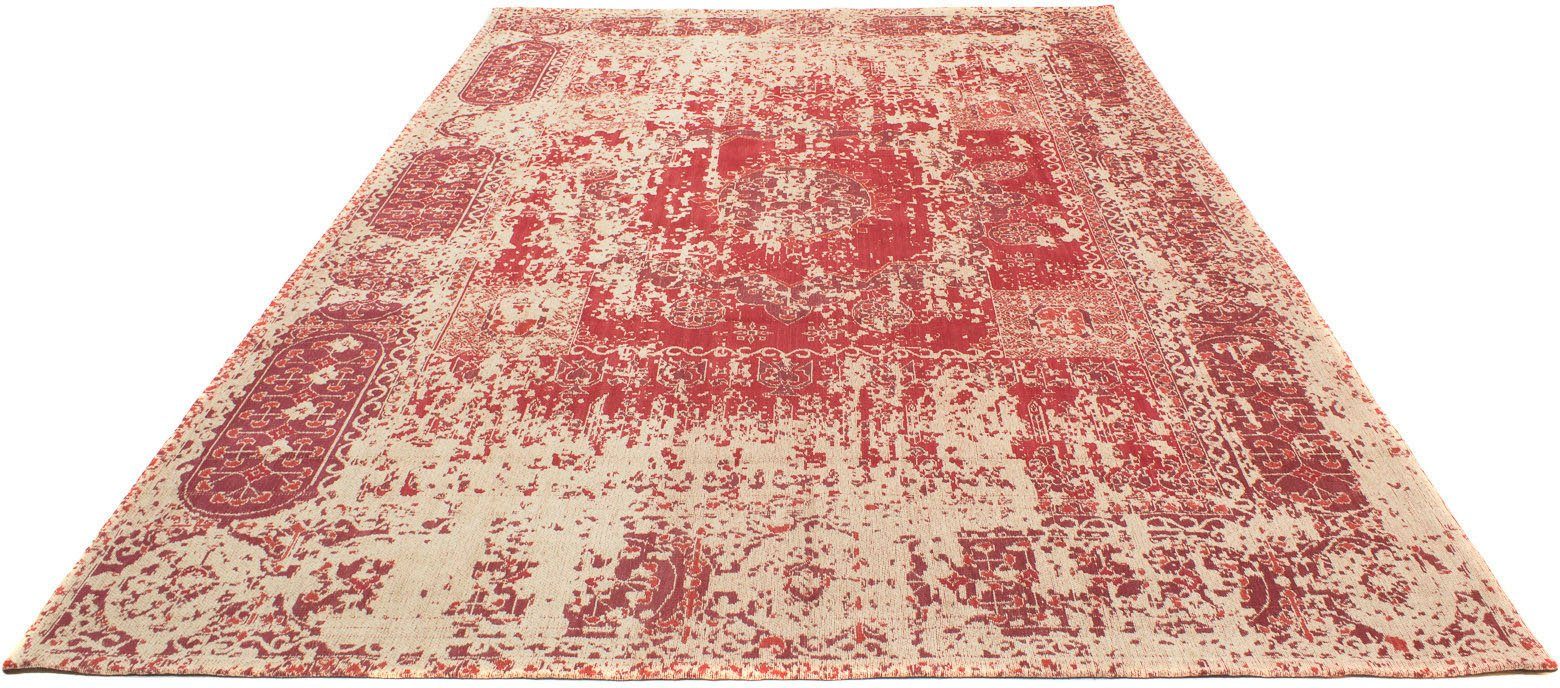 Teppich VINTAGE LAGUNE, morgenland, rechteckig, Höhe: 6 mm, Handarbeit, Shabby Chic, Wohnzimmer rot