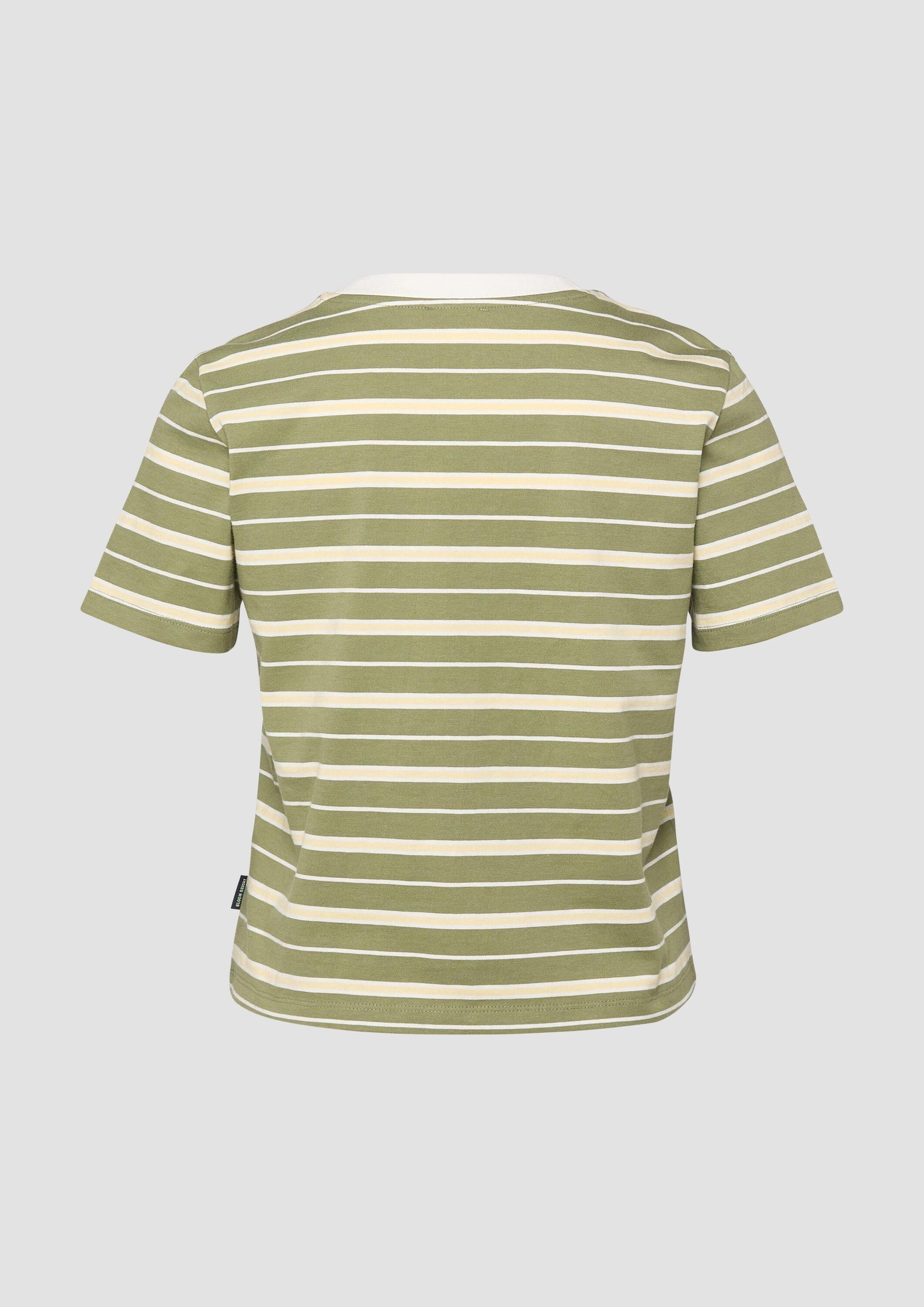 s.Oliver Kurzarmshirt T-Shirt Verkürztes Jersey-T-Shirt mit Streifen günstig online kaufen