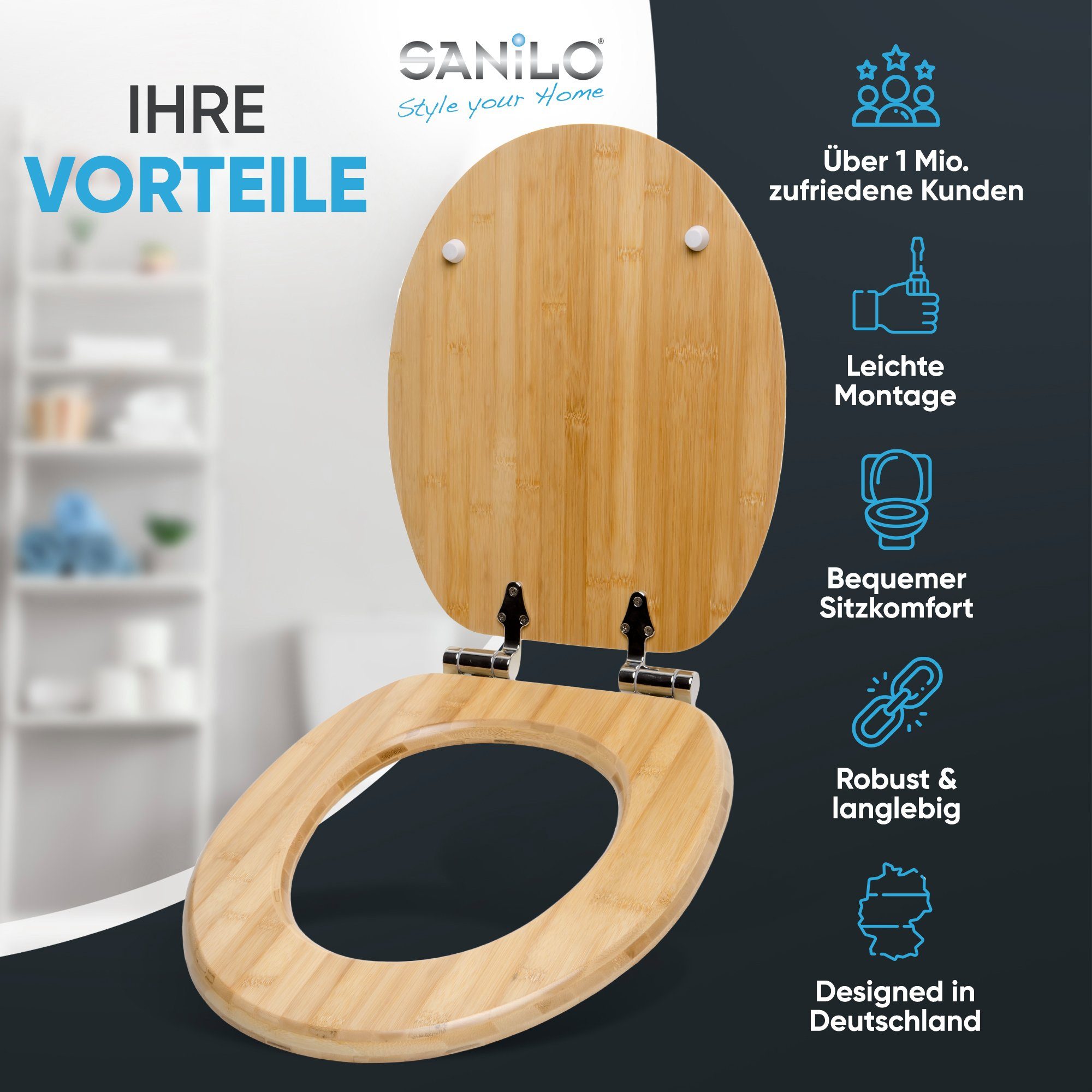 Sanilo WC-Sitz Bambus, mit Absenkautomatik, hochwertig & modern, universell günstig online kaufen