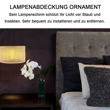 Welikera Lampenschirm Lampenschirm für E27-Glühbirne Rattan-Schirm ohne Fassung