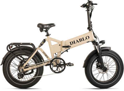 DIABLO BIKES E-Bike Storm, 7 Gang Shimano Tourney Schaltwerk, Kettenschaltung, Heckmotor, 360 Wh Akku