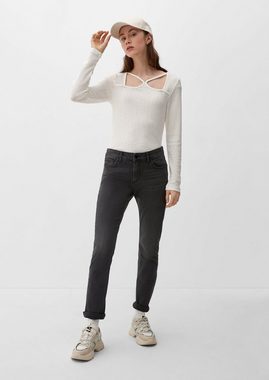 QS Stoffhose Jeans Catie / Slim Fit / Mid Rise / Slim Leg Waschung
