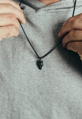 Akitsune Edelstahlkette Vulpes Halskette Mattschwarz 70 cm