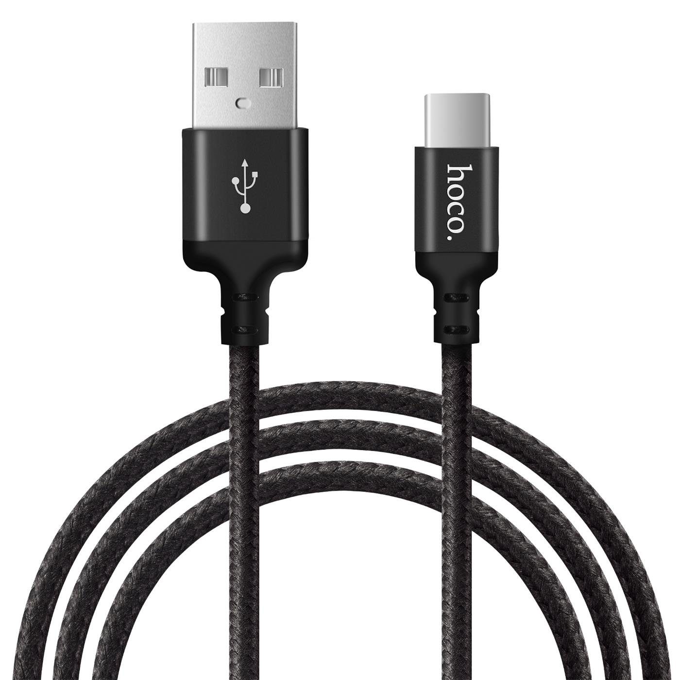 HOCO X14 USB Daten & Ladekabel bis zu 3A Ladestrom Smartphone-Kabel, USB-C, USB Typ A (200 cm), Hochwertiges Aufladekabel für Samsung, Huawei, Xiaomi uvm.