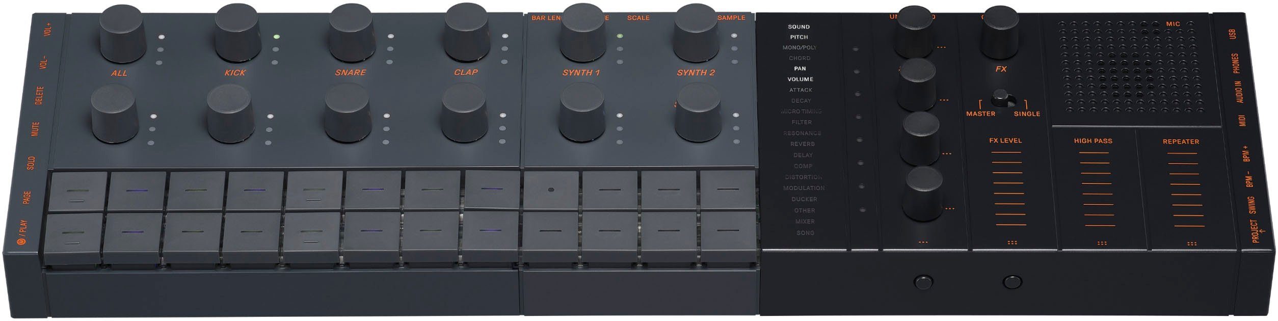 Mischpult Music Production Studio SEQTRAKBL, schwarz