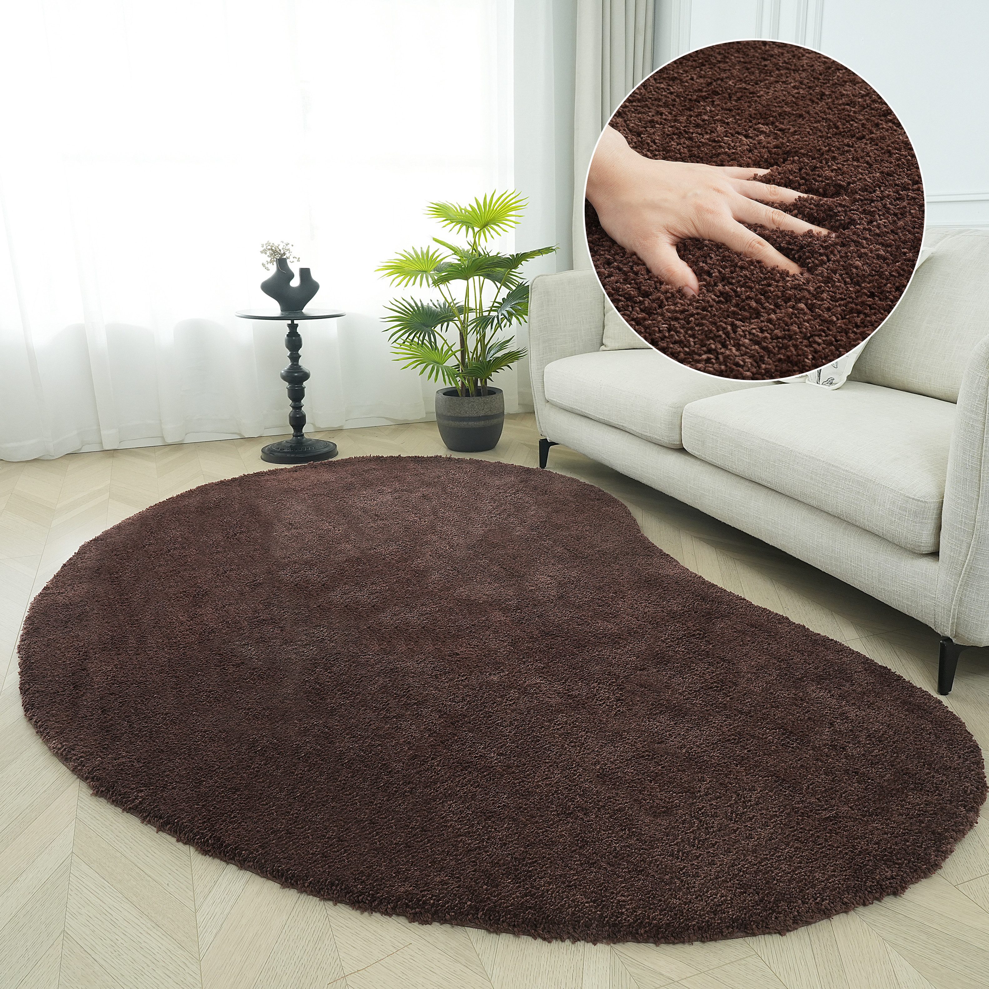 LeGer Home by Lena Gercke Hochflor-Teppich Halrum, einfarbig, besondere For günstig online kaufen