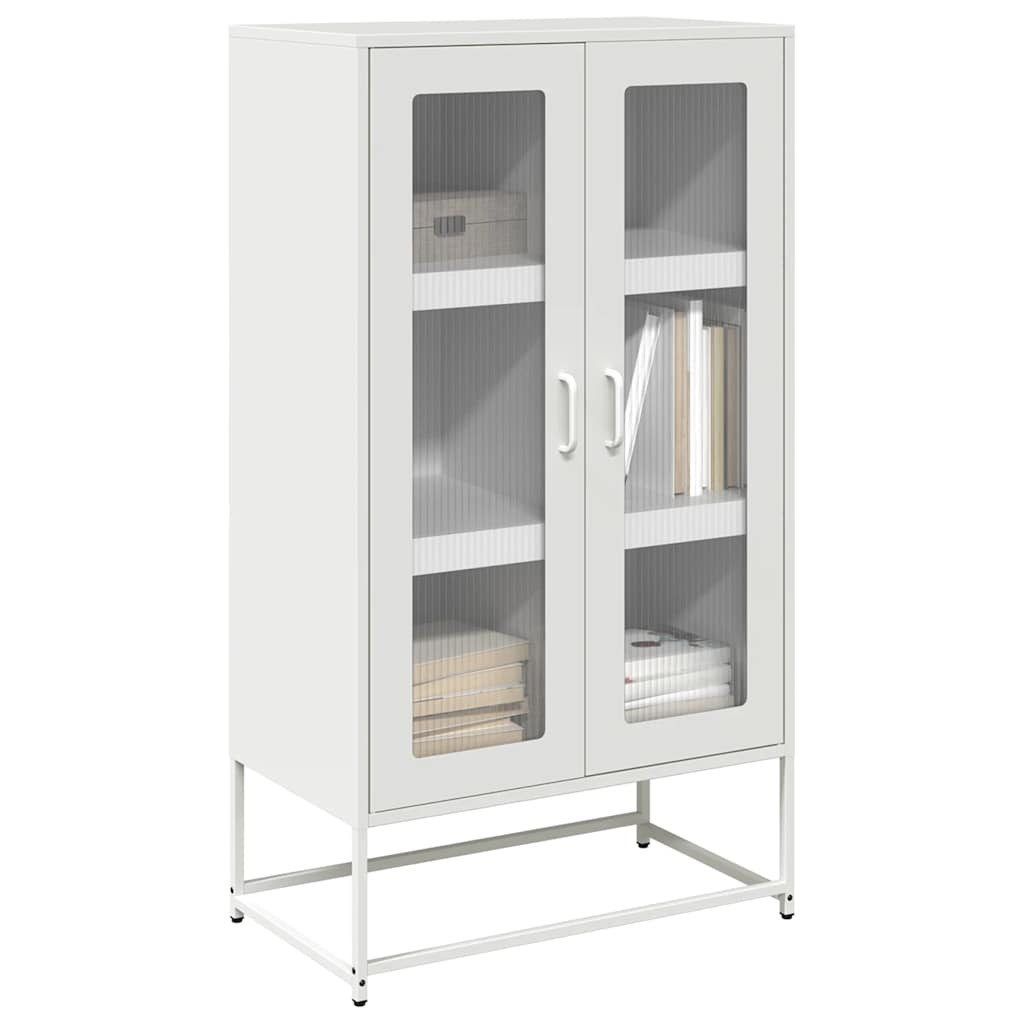 furnicato Highboard 68 x 39 x 123 cm Weiß (1 St), Flexibler Sideboard-Schrank mit 6 Fächern und Wandhalterung