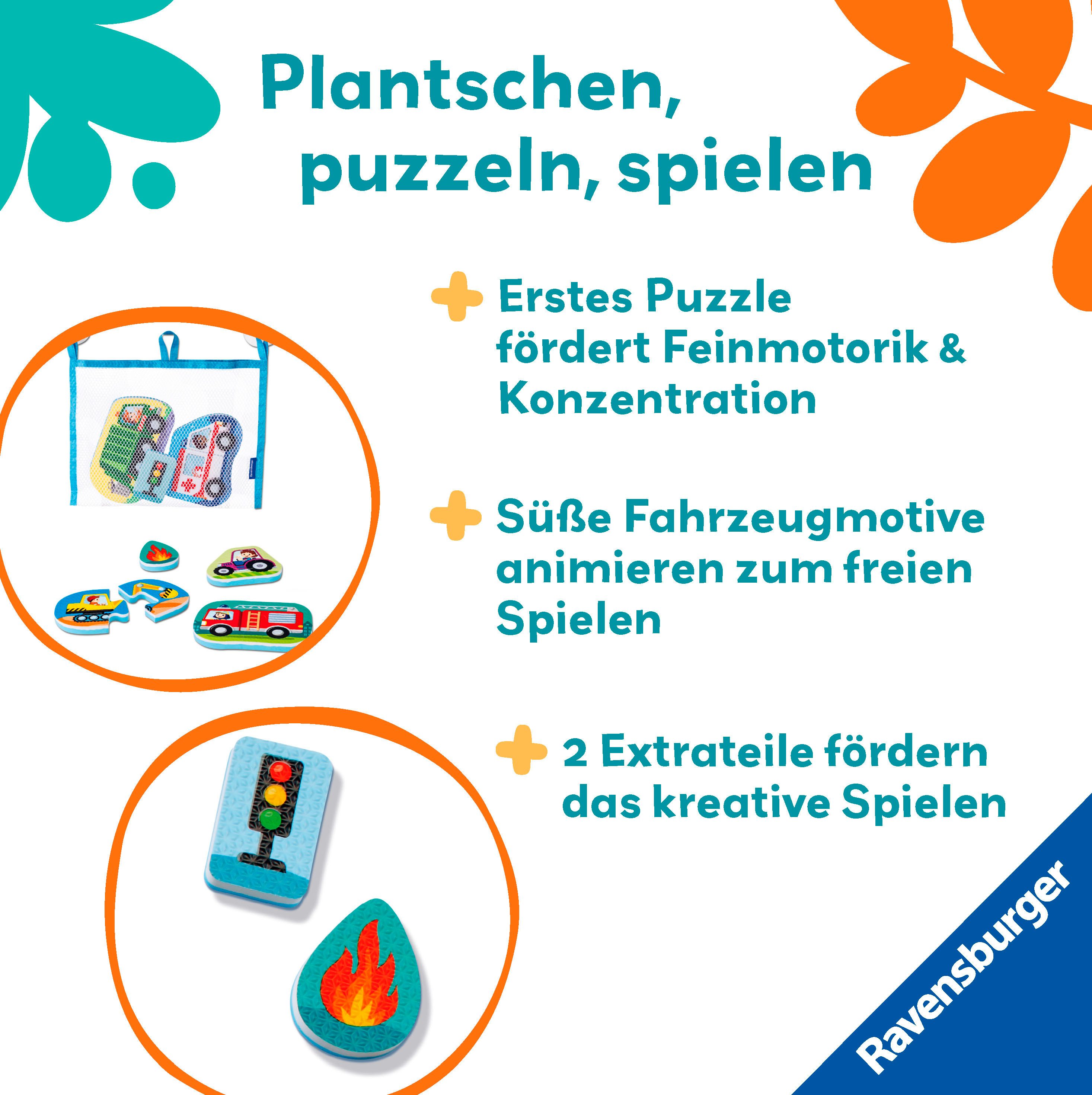 Ravensburger Badespielzeug Play+ Mein erstes Bade-Puzzle: Fahrzeuge