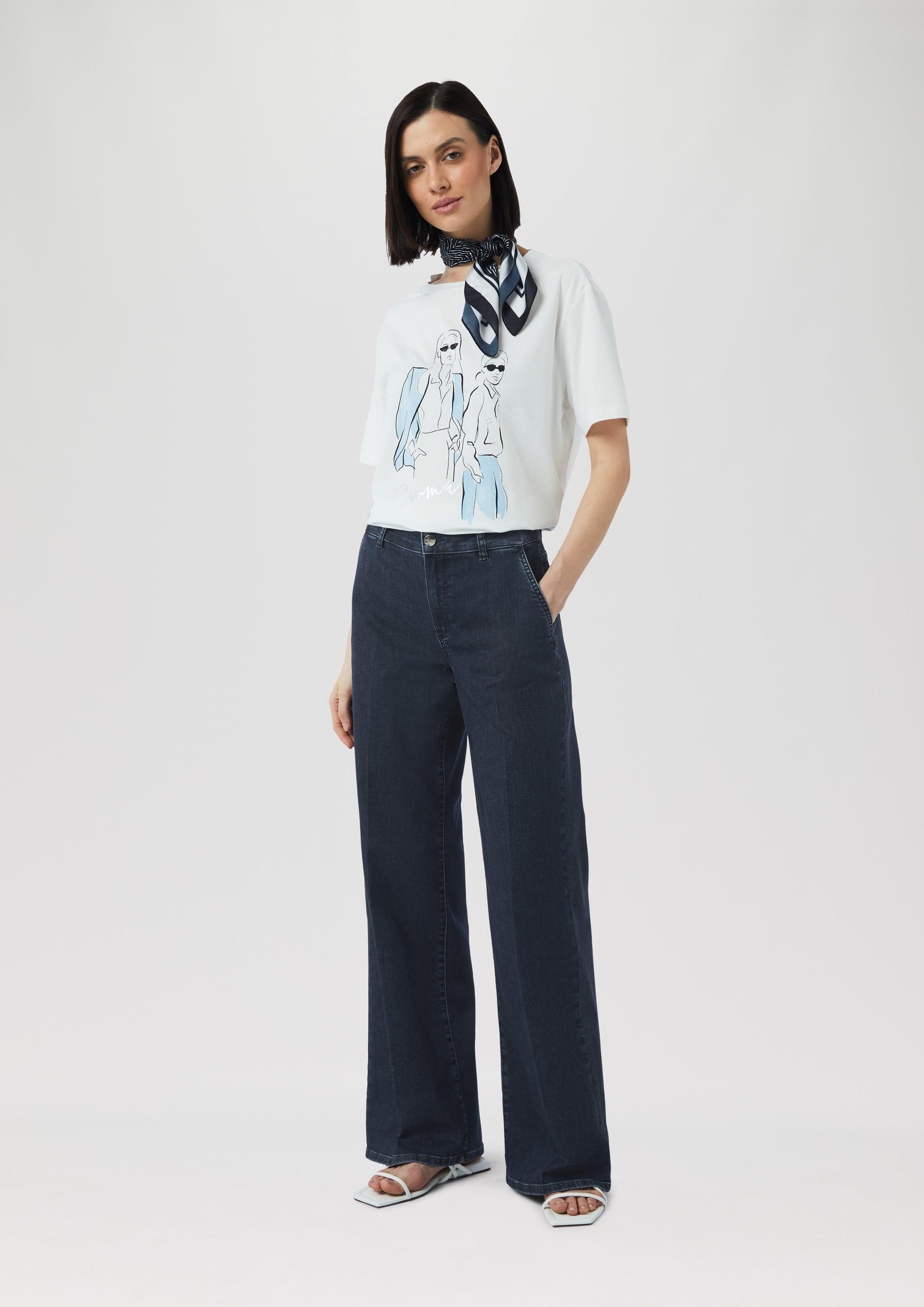 Comma 5-Pocket-Jeans Elastische Wide-Leg-Jeans im Loose günstig online kaufen
