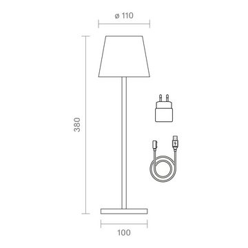 SIGOR LED Tischleuchte Tischleuchte NUINDIE Goldfarben, Dimmbar, 1 LED Platine, 2700