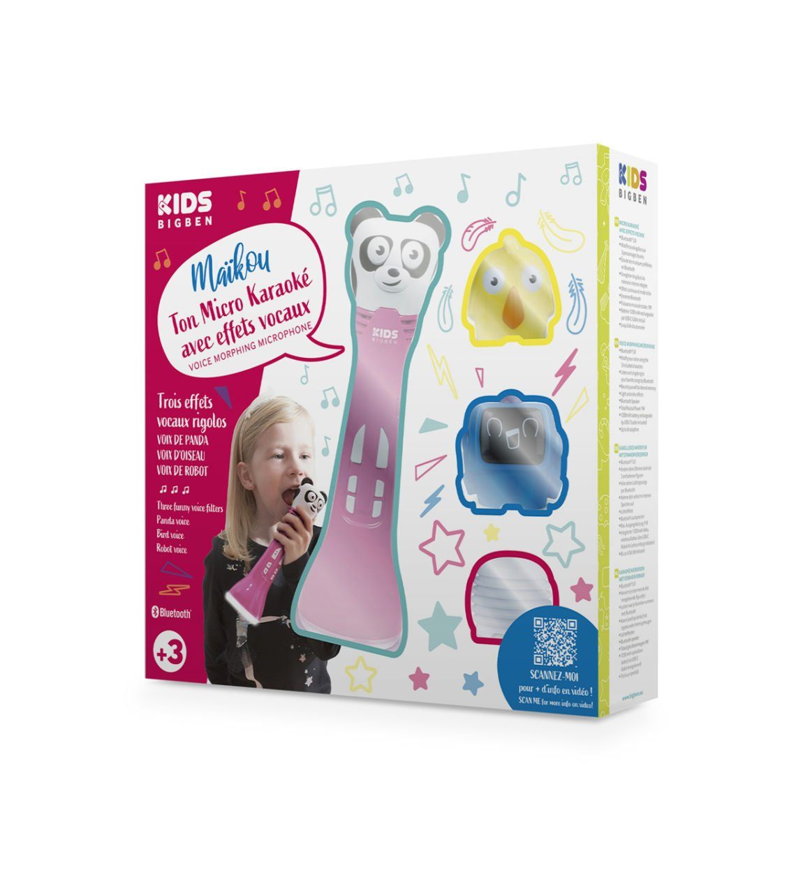 Pink Echo-Modus mit Stimmverzerrer BigBen und KARAOKE, Mikrofon KIDS