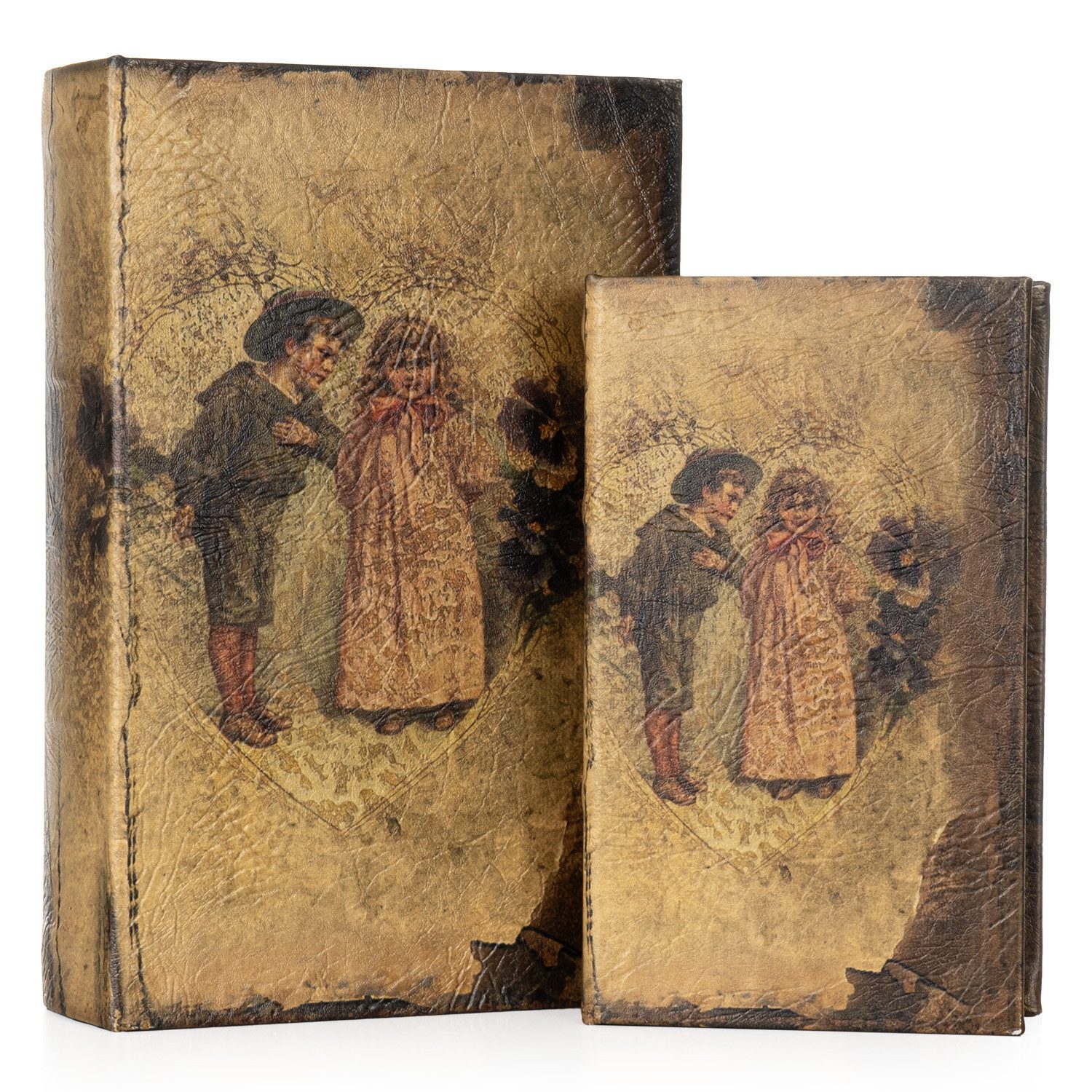 Moritz Etui Buchhüllen Set Vintage 2-teilig mit Geheimfach mit Kindern