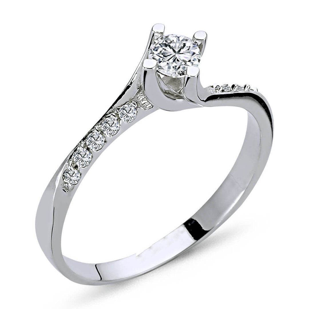 EinStein Diamant Verlobungsring 0,31 Carat Diamant Solitär Ring Antragsring Weißgold, Diamant