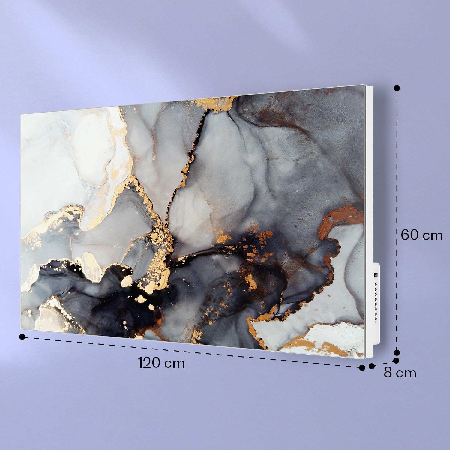 Mojave Klarstein mit Infrarot 1000 2-in-1 Heizung elektrischer Marmor smart Heizkörper Wärmestrahlung Thermostat Heizgerät,