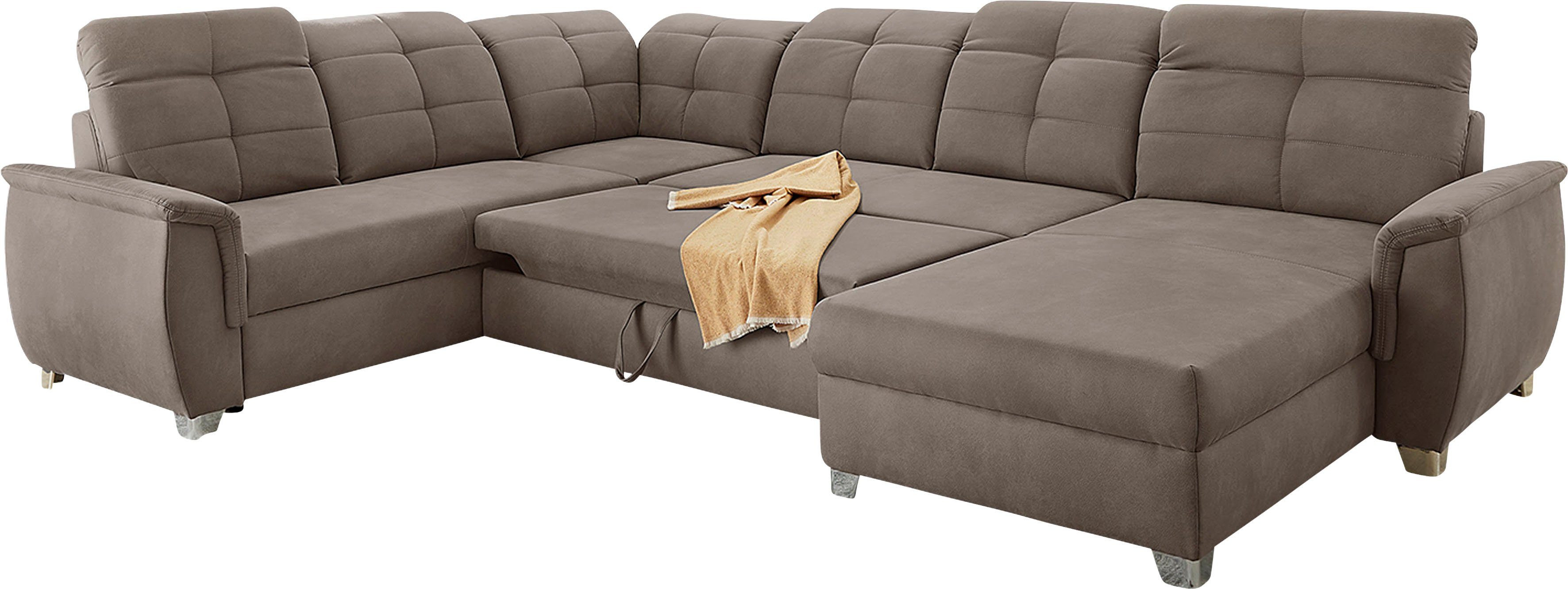 Jockenhöfer Gruppe Wohnlandschaft Livorno U-Form, B: 354 cm, mit Schlaffunktion, Bettkasten, Kopfteilverstellung & Zierkissen – Bild 3 von 5