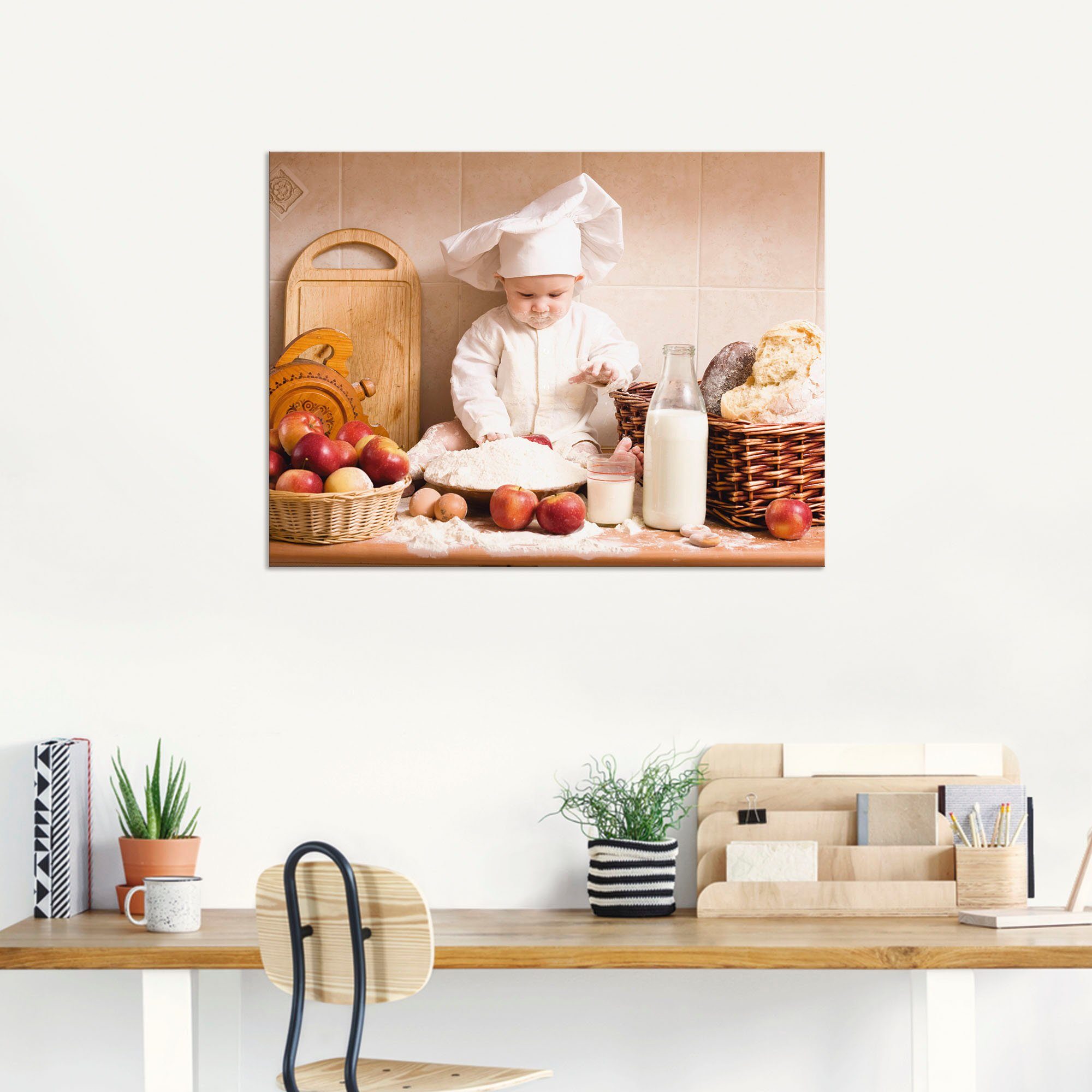 Artland Wandbild »Küche Junge Kind Backen«, Bilder von Kindern (1 Stück), in vielen Größen & Produktarten - Alubild / Outdoorbild für den Außenbereich, Leinwandbild, Poster, Wandaufkleber / Wandtattoo auch für Badezimmer geeignet-kaufen