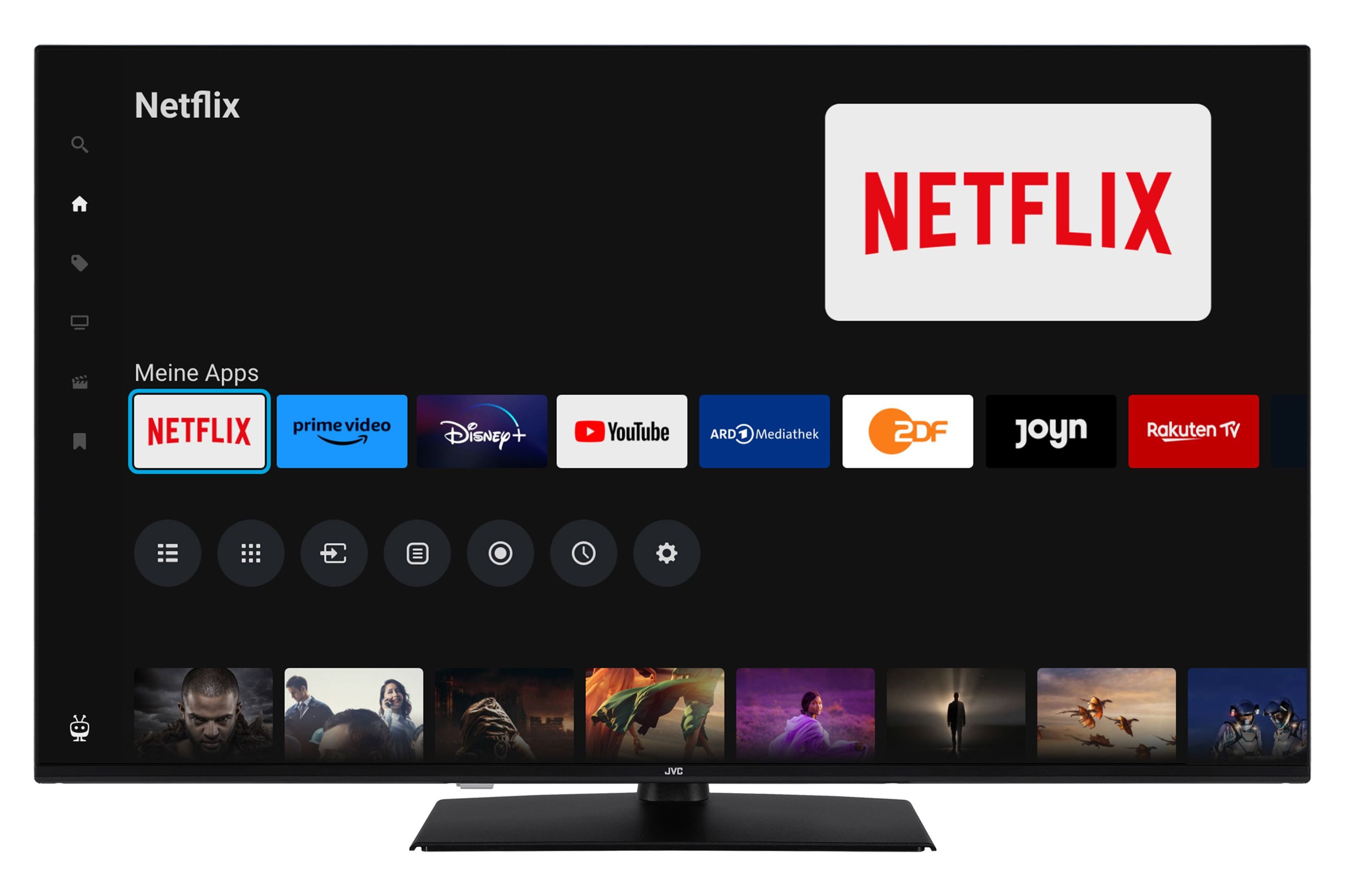 JVC LT-50VUQ3455 QLED-Fernseher (126 cm/50 Zoll, 4K Ultra HD, Smart TV powered by TiVo, Smart TV powered by TiVo, HDR Dolby Vision, Triple-Tuner, 6 Monate HD)