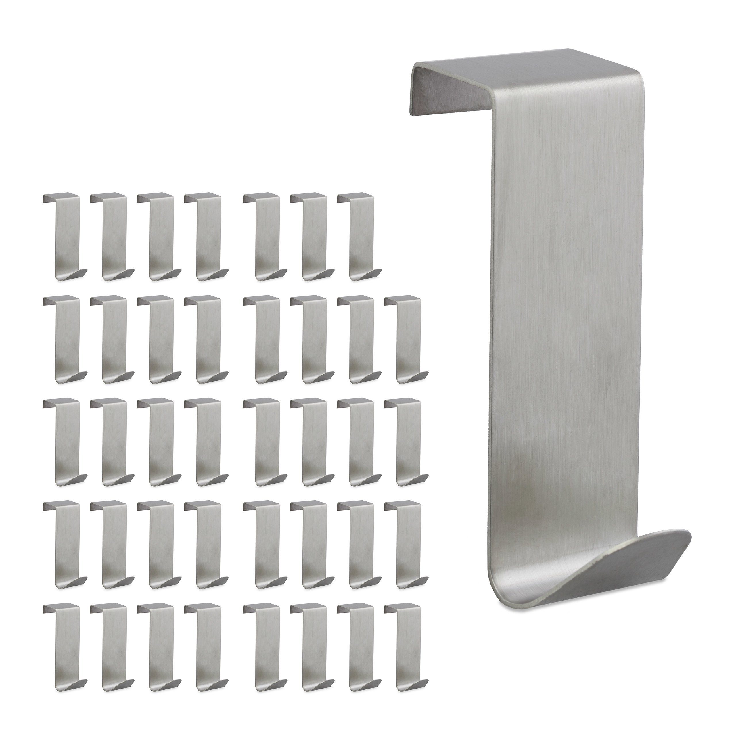 relaxdays Türhaken 40 x Türhaken Edelstahl günstig online kaufen