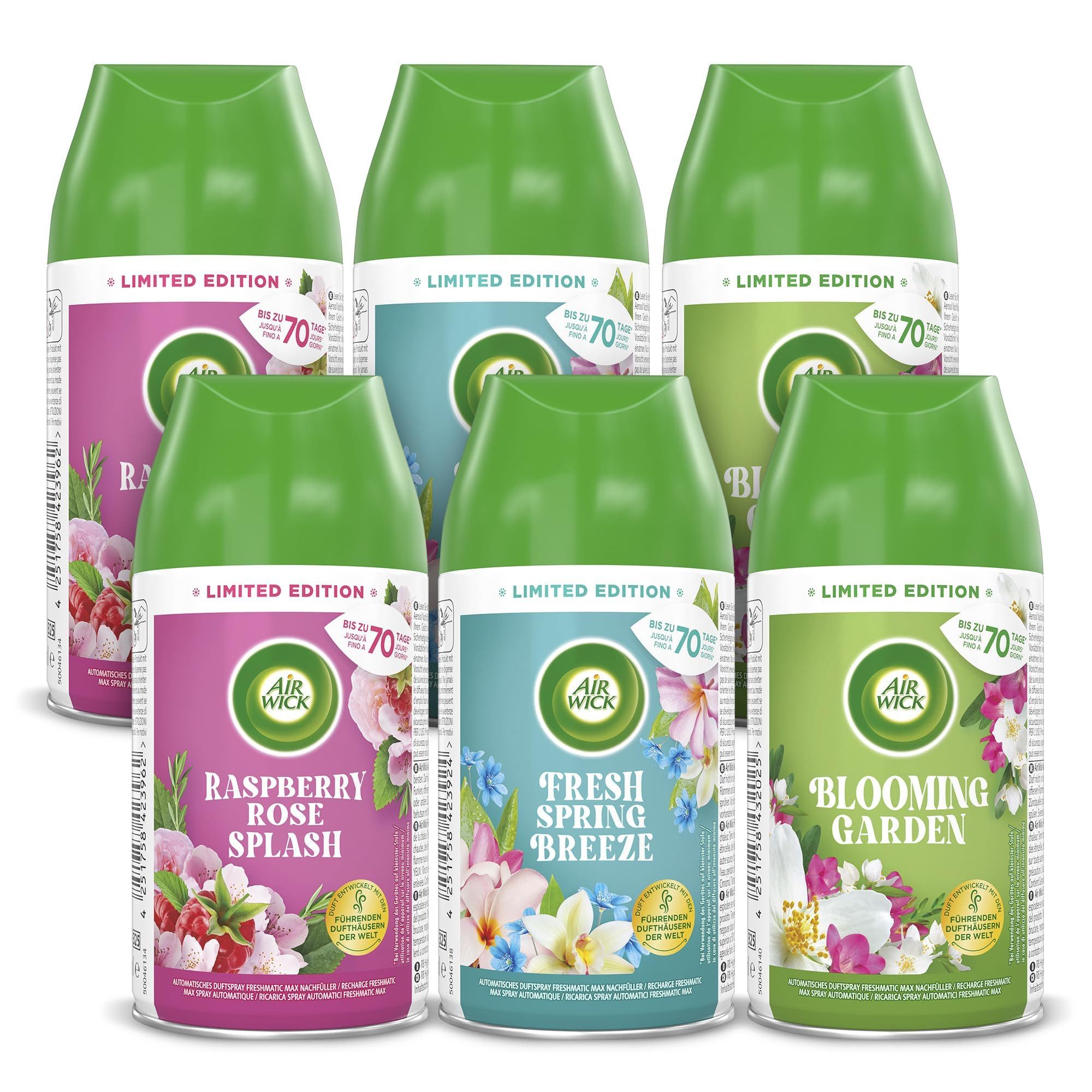 Air Wick Raumduft Freshmatic Max Nachfüller Frühling Breeze & Garden & Rose 6 x 250ml (Jahresvorrat, 6-St), Limitierte Edition