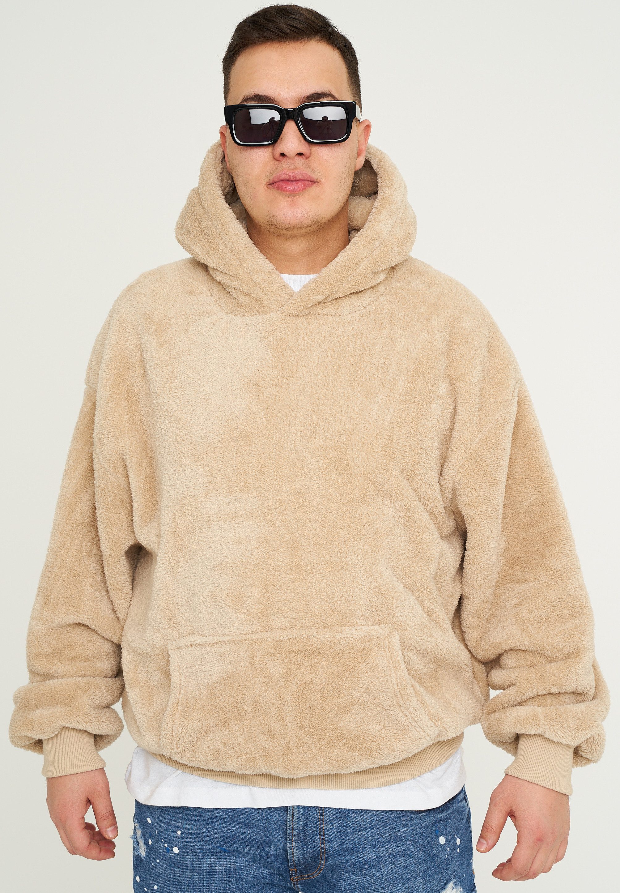SOULSTAR Hoodie S2KELME Herren Oversize Kapuzenpullover Sweatshirt im Teddy günstig online kaufen
