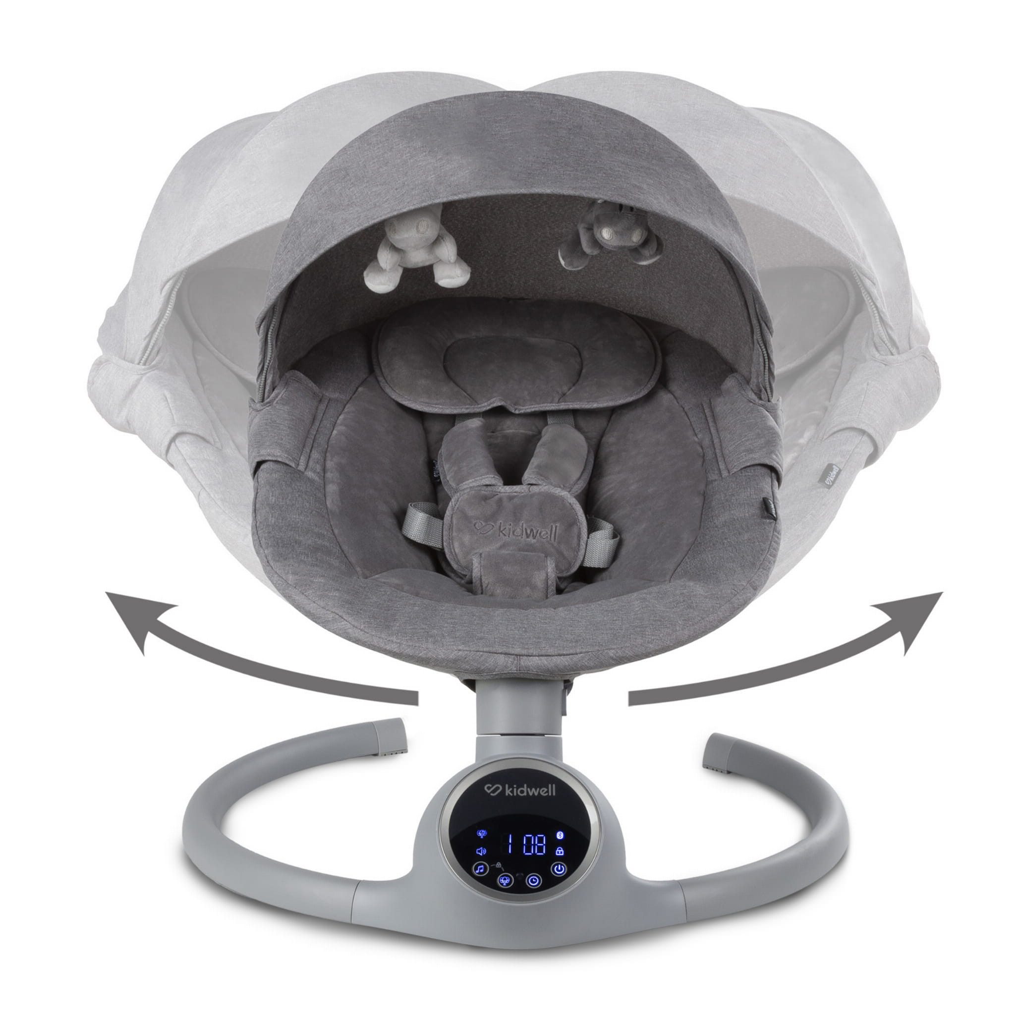 COIL Babywippe Elektrisch Babyschaukel, Multifunktional Babywippe, Schaukel, 5 Schwungstufen, Bluetooth, Musik, 5-Punkt-Gurt, Tuya-Anwendung – Bild 5 von 5