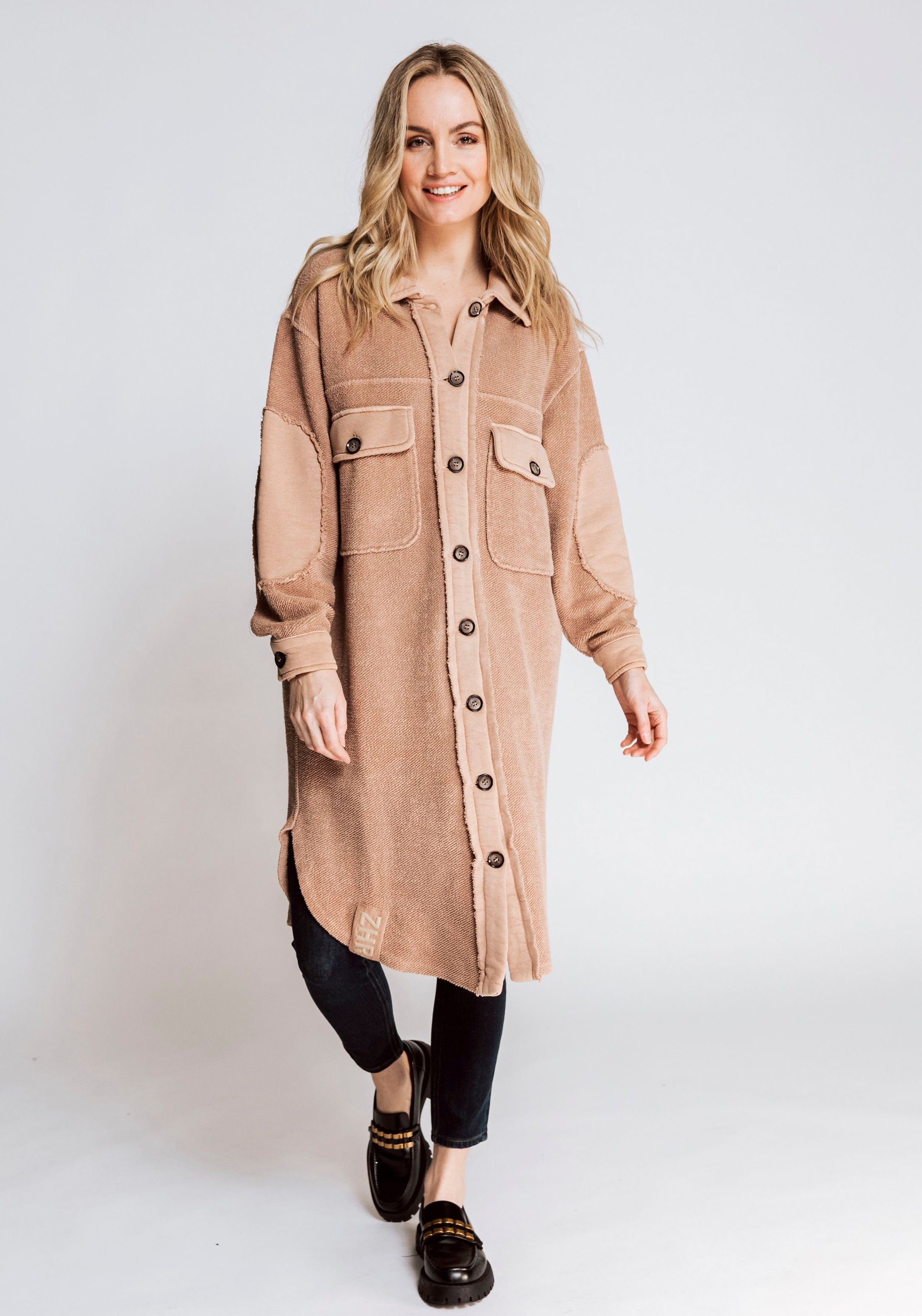 beige Zhrill BALINA im Used-Look Sweatjacke