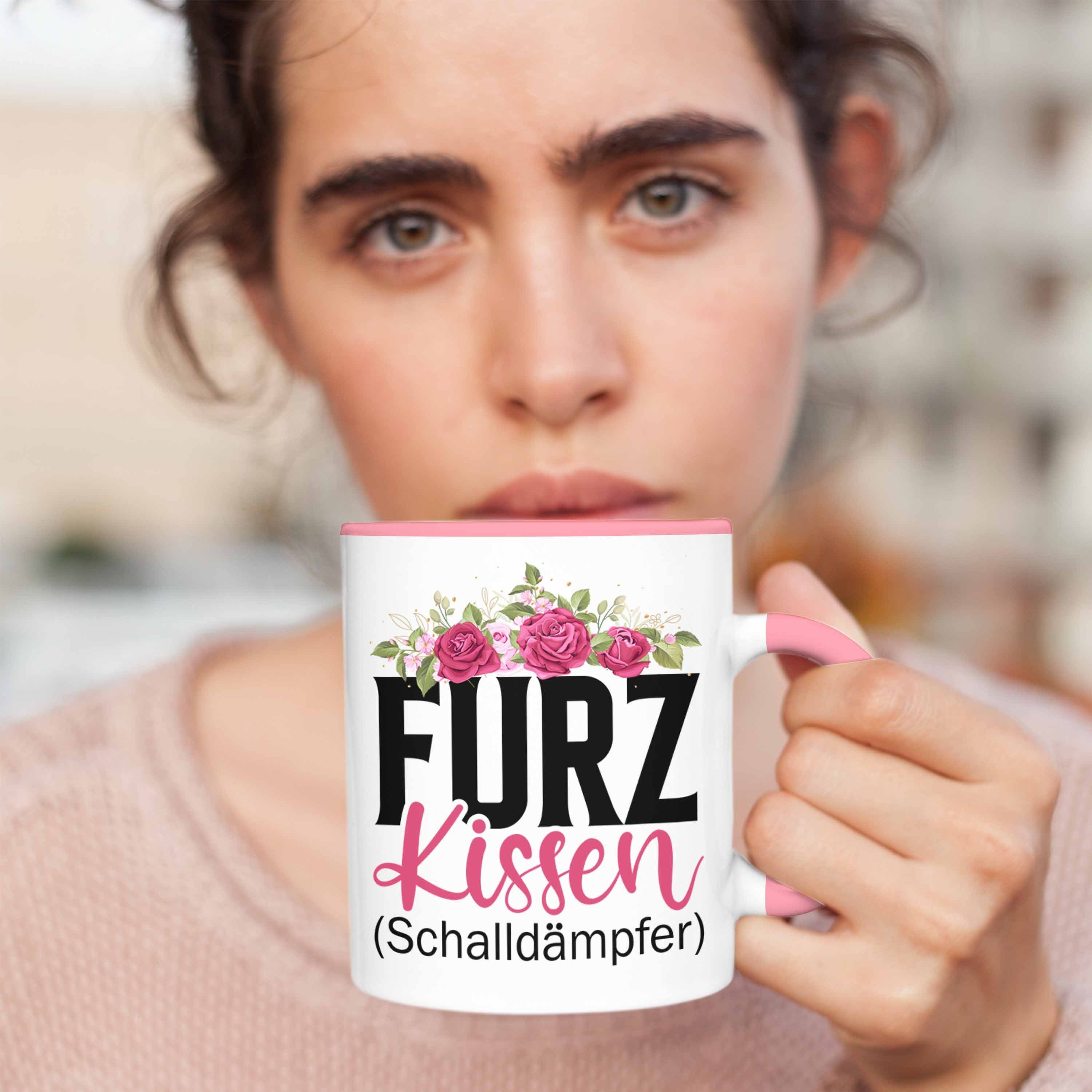 Rosa - Trendation Männer Schalldämpfer Trendation Gag Geschenkidee Lustiger Furzkissen Tasse Tasse Lustige