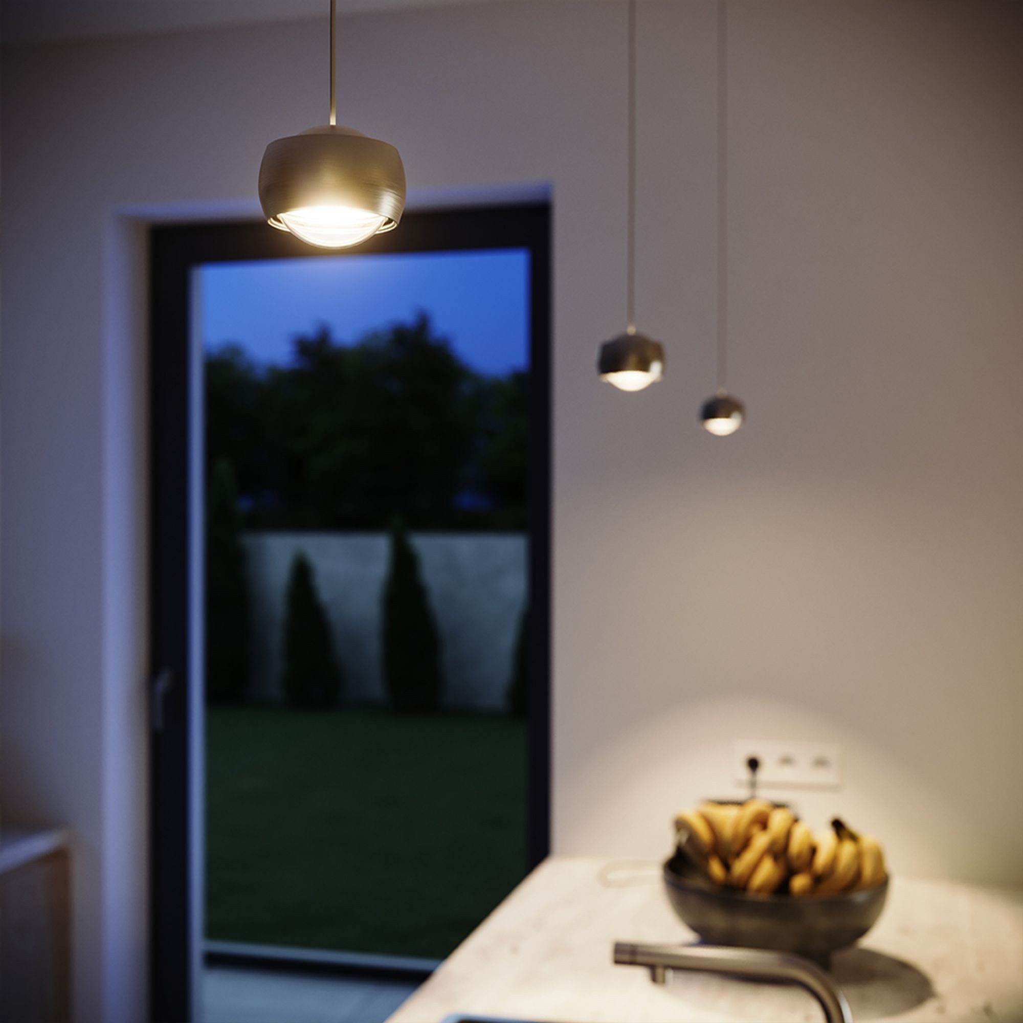 s.luce Pendelleuchte LED Hängeleuchte Beam Ø 8cm Schwarz, Warmweiß