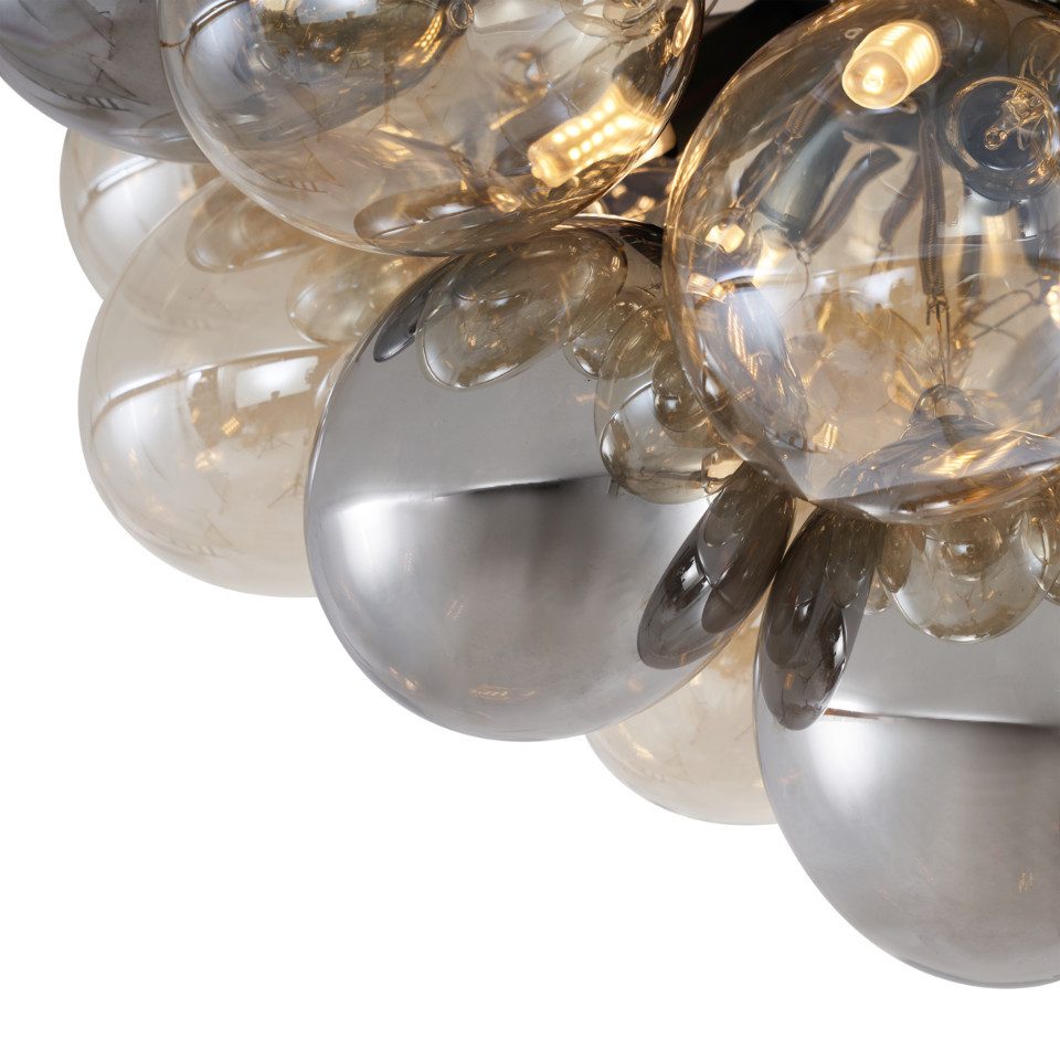 Qazqa Deckenleuchte Uvas, ohne Leuchtmittel, G9, Schwarz, Design, Glas, 6-f günstig online kaufen