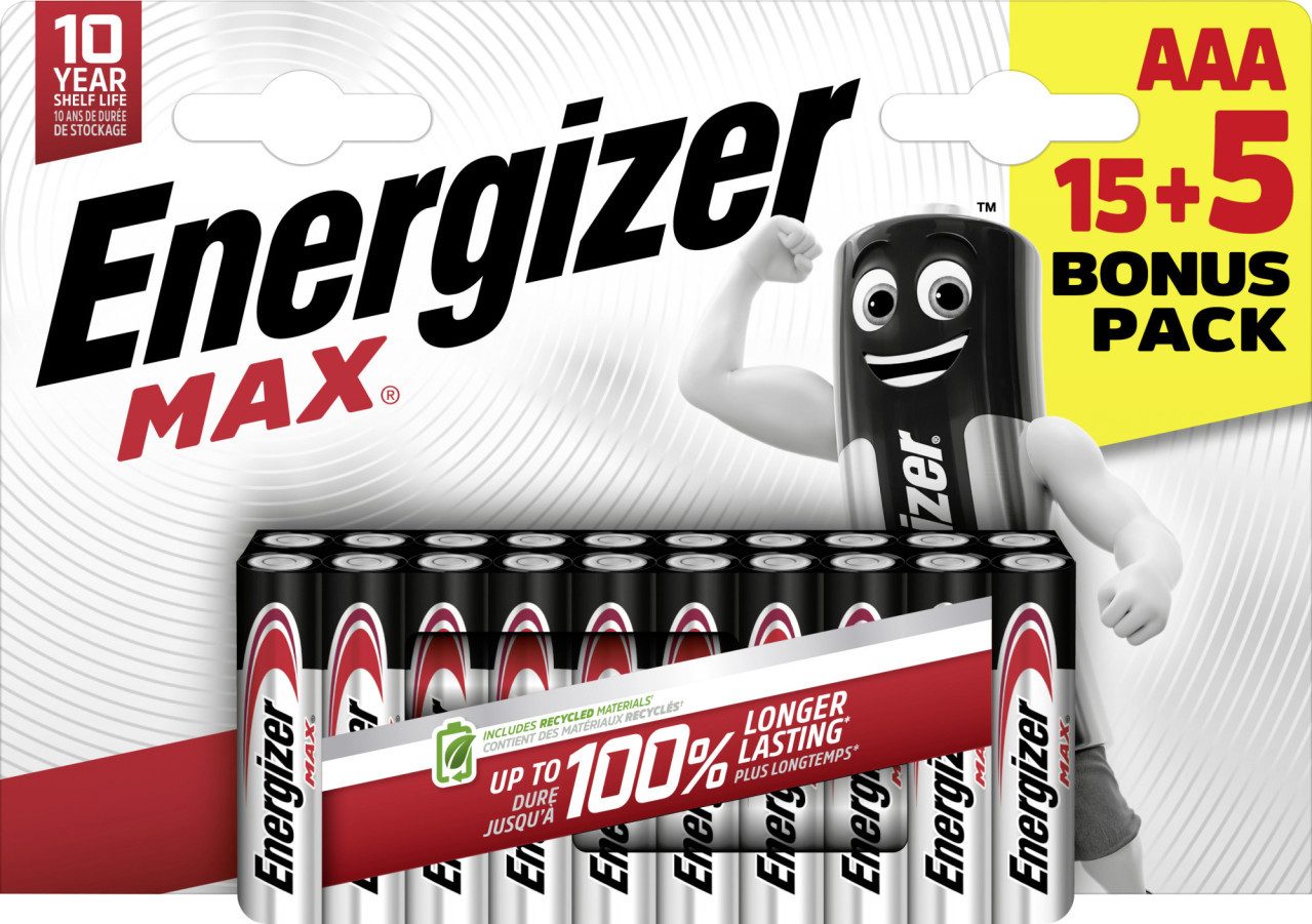 Energizer Max Alkaline Batterie Micro AAA 1,5 V, Batterie