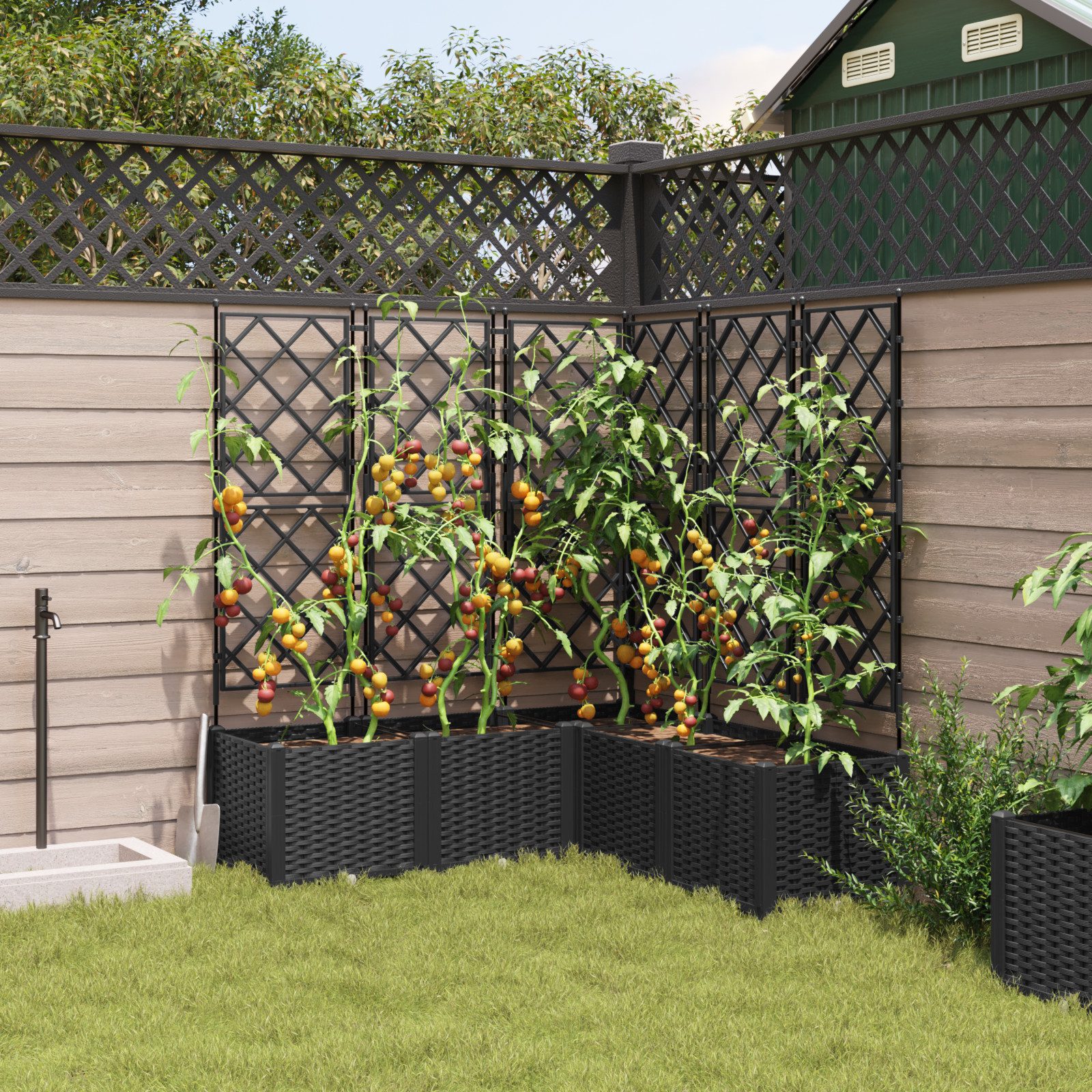 vidaXL Blumentopf Pflanzkasten mit Rankgitter 5 günstig online kaufen