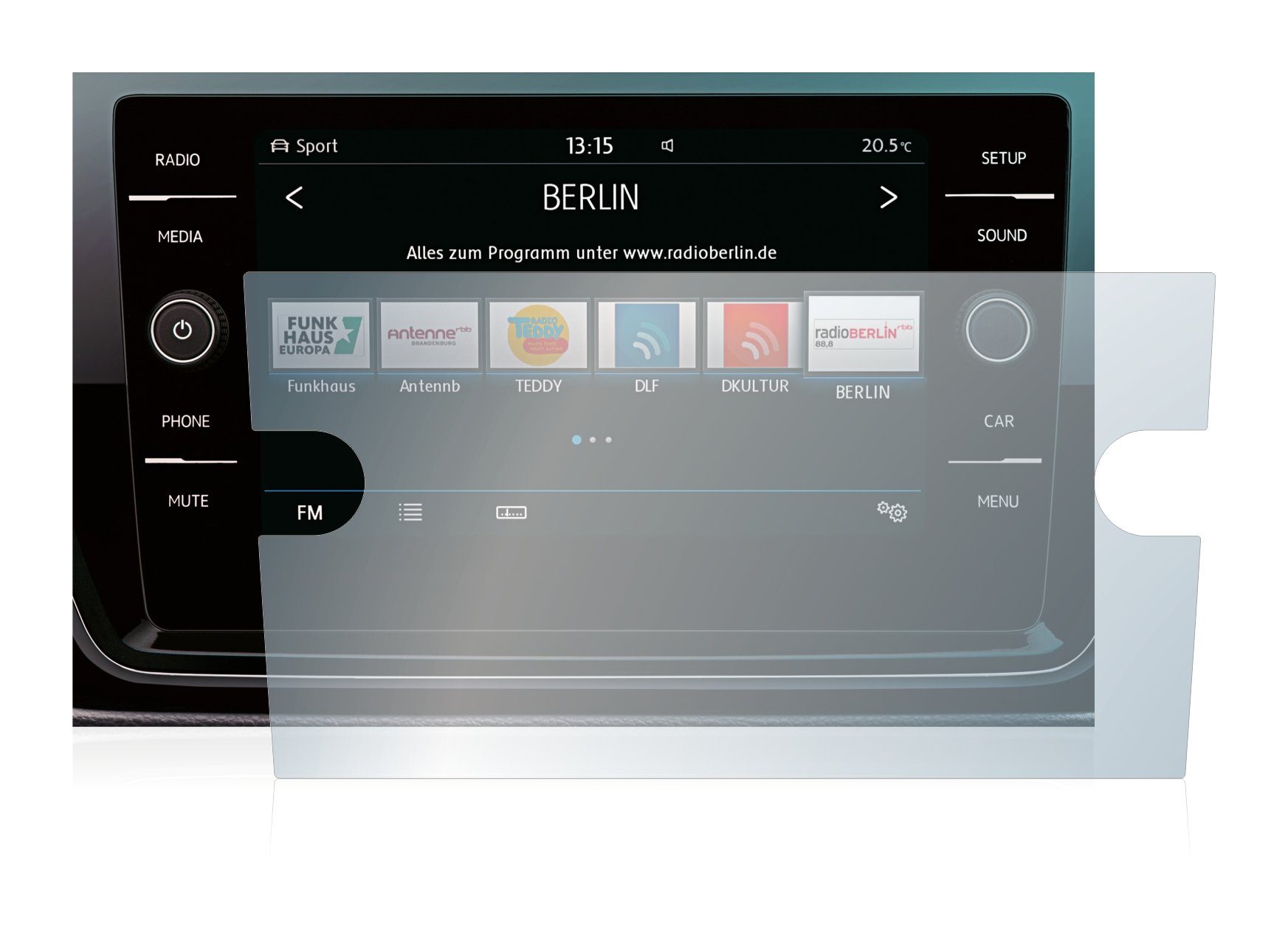 upscreen Schutzfolie für Volkswagen Tiguan Allspace 2019 Discover Pro 9.2  2019, Displayschutzfolie, Folie matt entspiegelt Anti-Reflex