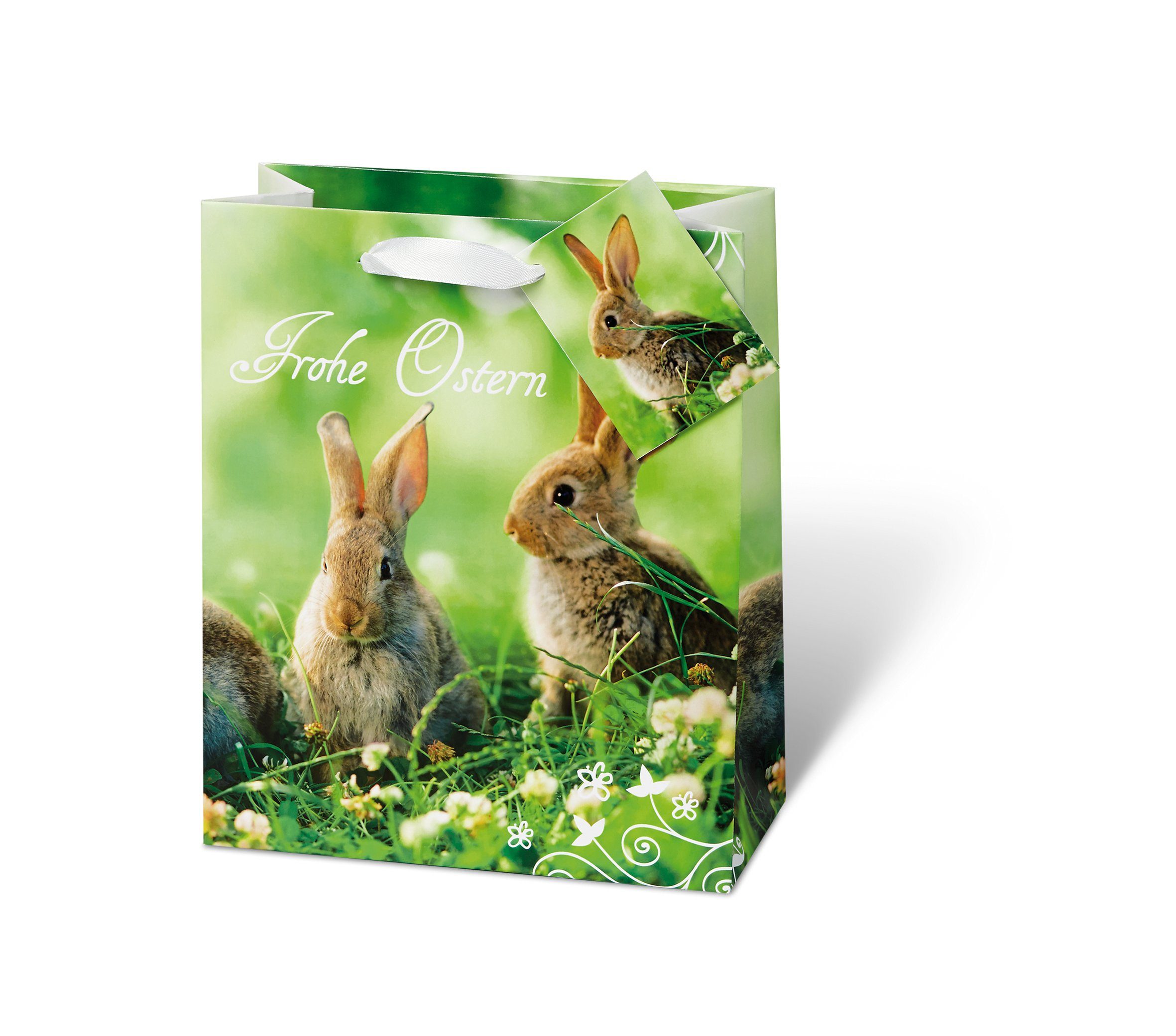 BSB Grußkarten Tasche Medium Hase im Gras 23x19cm - Ostern