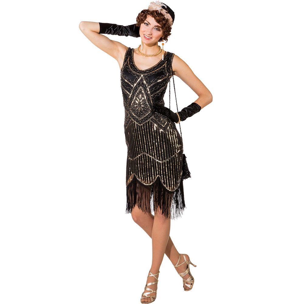 Orlob Kostüm 20er Jahre Kleid schwarz-silber günstig online kaufen