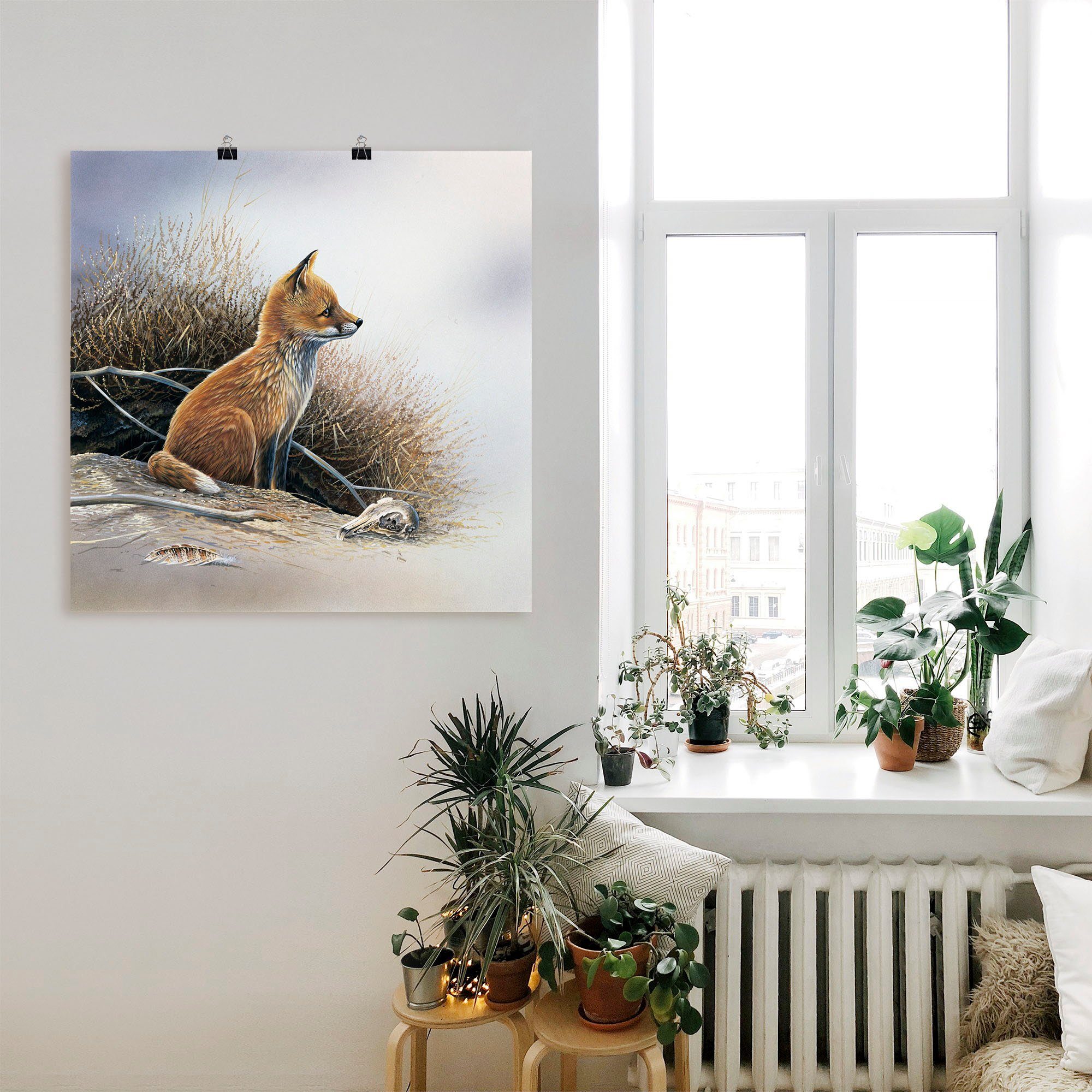 Artland Wandbild Kleiner Fuchs, Wildtiere Poster St), oder in Größen Leinwandbild, Wandaufkleber als (1 versch