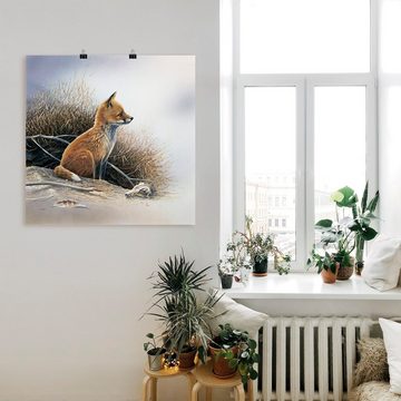 Artland Wandbild Kleiner Fuchs, Wildtiere (1 St), als Leinwandbild, Poster in verschied. Größen