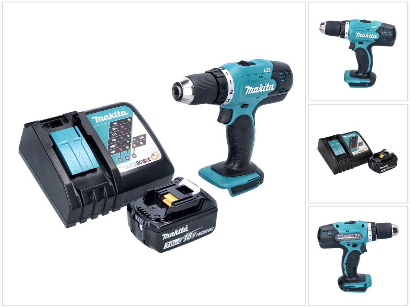 Makita Akku-Schrauber DDF 453 RF1 Akku Bohrschrauber 18 V 42 Nm + 1x Akku 3,0 Ah + Ladegerät
