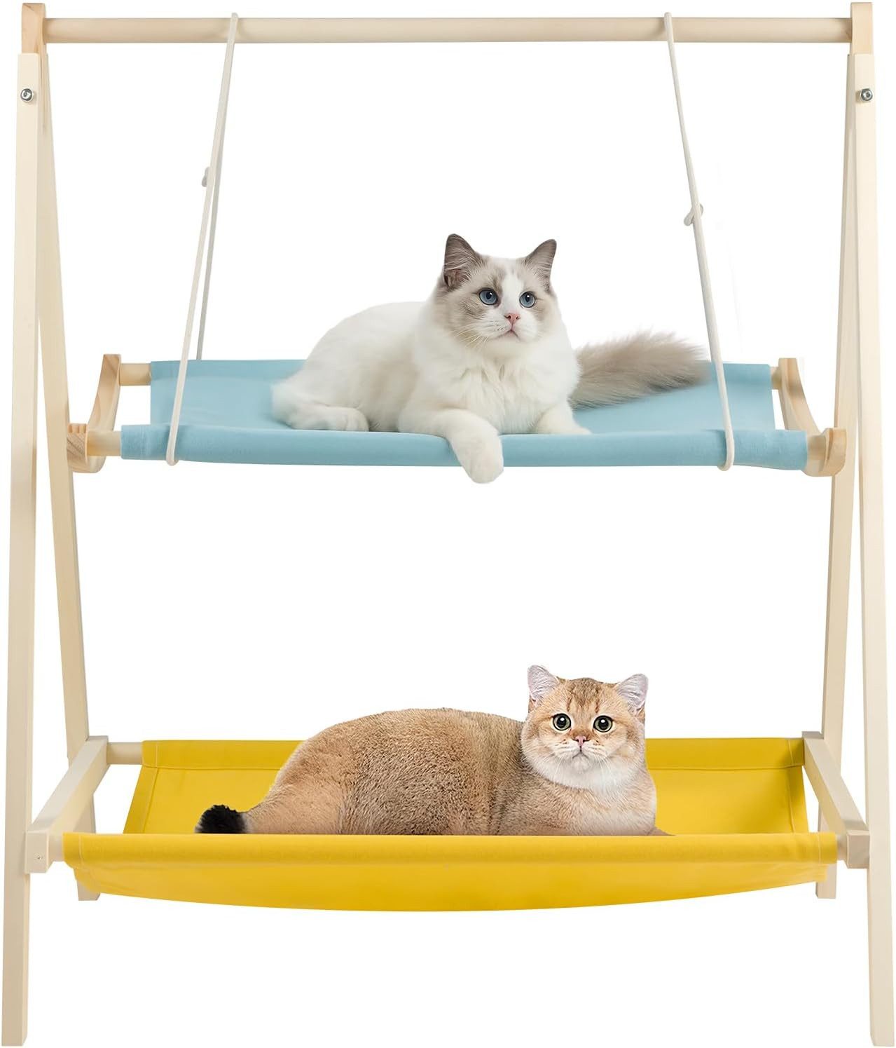 Youyijia Tierbett Katzenbett Hängematte Katzenbetten Holz Doppelstock Haustier