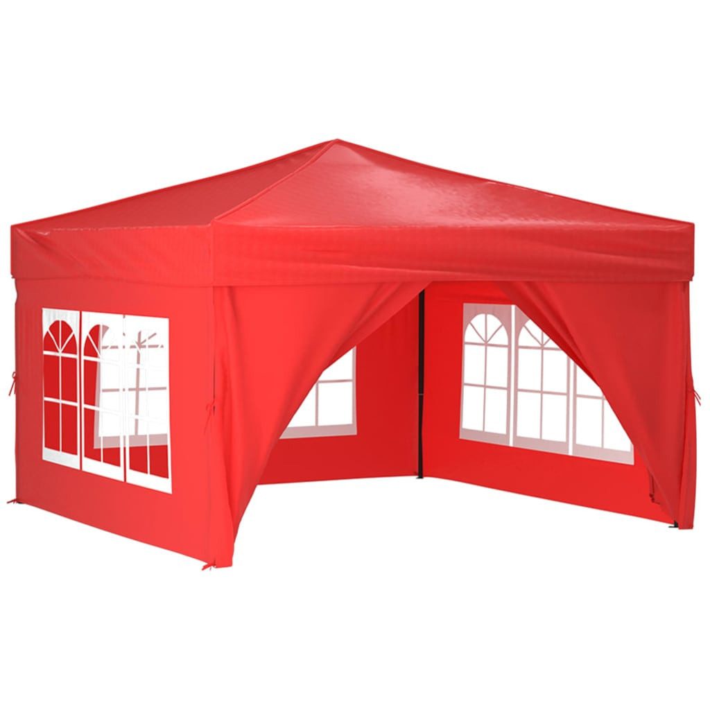 vidaXL Pavillon rot - mit Seitenwände Partyzelt Faltbar mit Seitenwänden Rot 3x3 m Fal