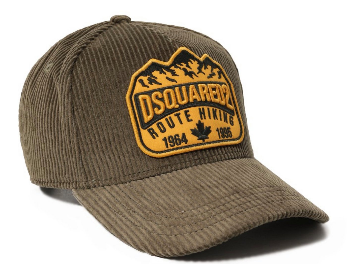 Dsquared2 Baseball Cap Cord Route Hiking Patch Kappe Mütze Basebalkappe Cap strukturierter Baumwoll-Cordqualität